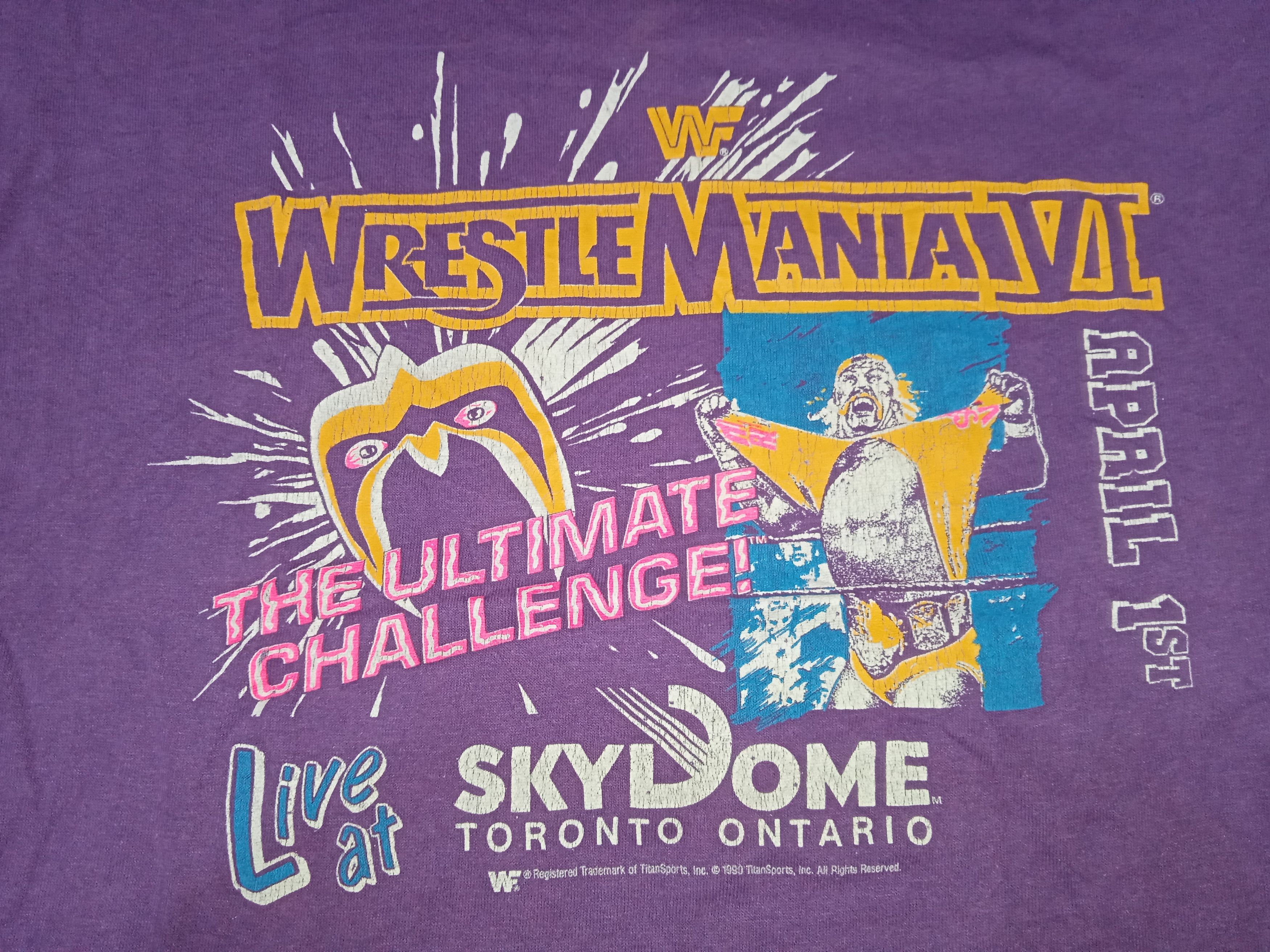 WWF Vintage 90s WWF Wrestlemania VI T Shirt Hulk Hogan Size US L / EU 52-54 / 3 - 4 Thumbnail