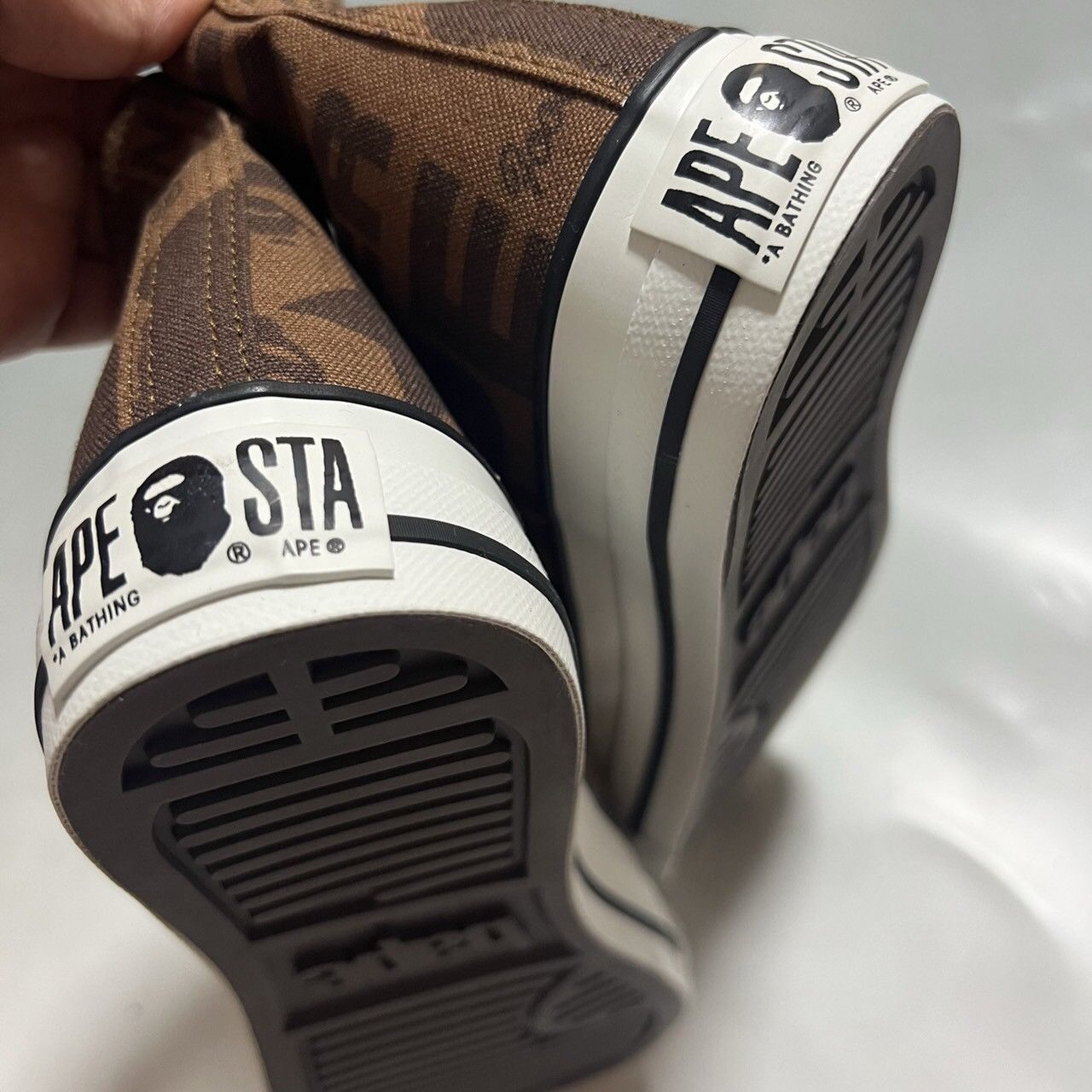 Bape BAPE APEsta Logo's brown canvas Size US 7 / EU 40 - 6 Thumbnail
