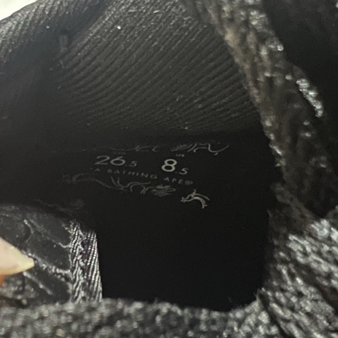 Bape 2009 BAPE Sta crocodile emboss black leather Size US 8.5 / EU 41-42 - 3 Thumbnail