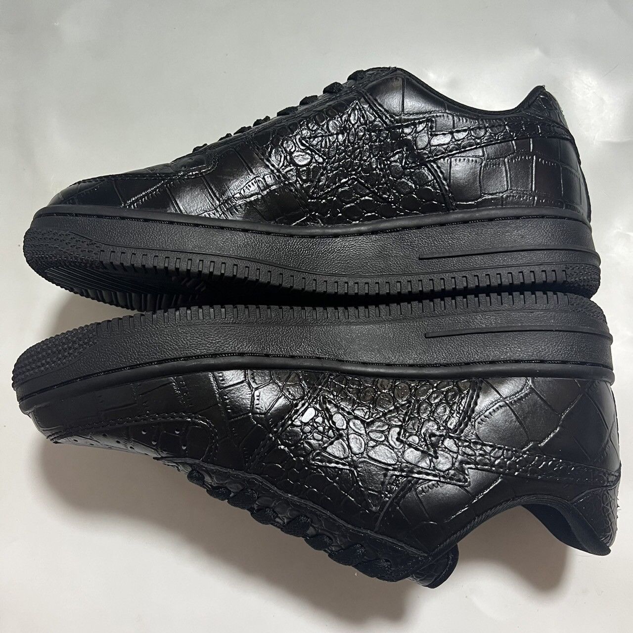 Bape 2009 BAPE Sta crocodile emboss black leather Size US 8.5 / EU 41-42 - 5 Thumbnail