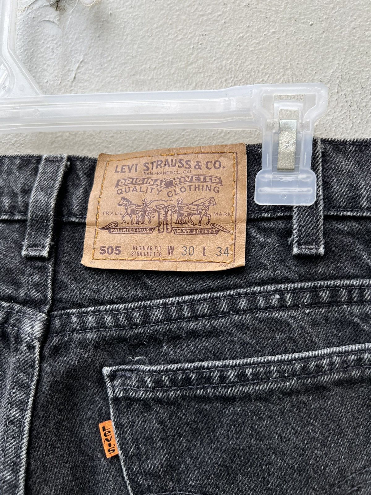 Levi's Vintage 90s Levi’s 505 Orange Tab Faded Black Denim Jeans Size US 30 / EU 46 - 17 Thumbnail