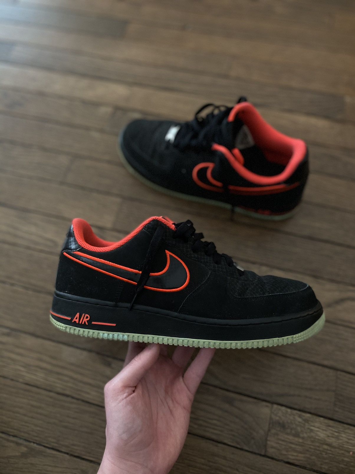 Pre-owned Nike Air Force 1 Yeezy 2014 Solar Red Kanye West Af1 Black 10 Shoes