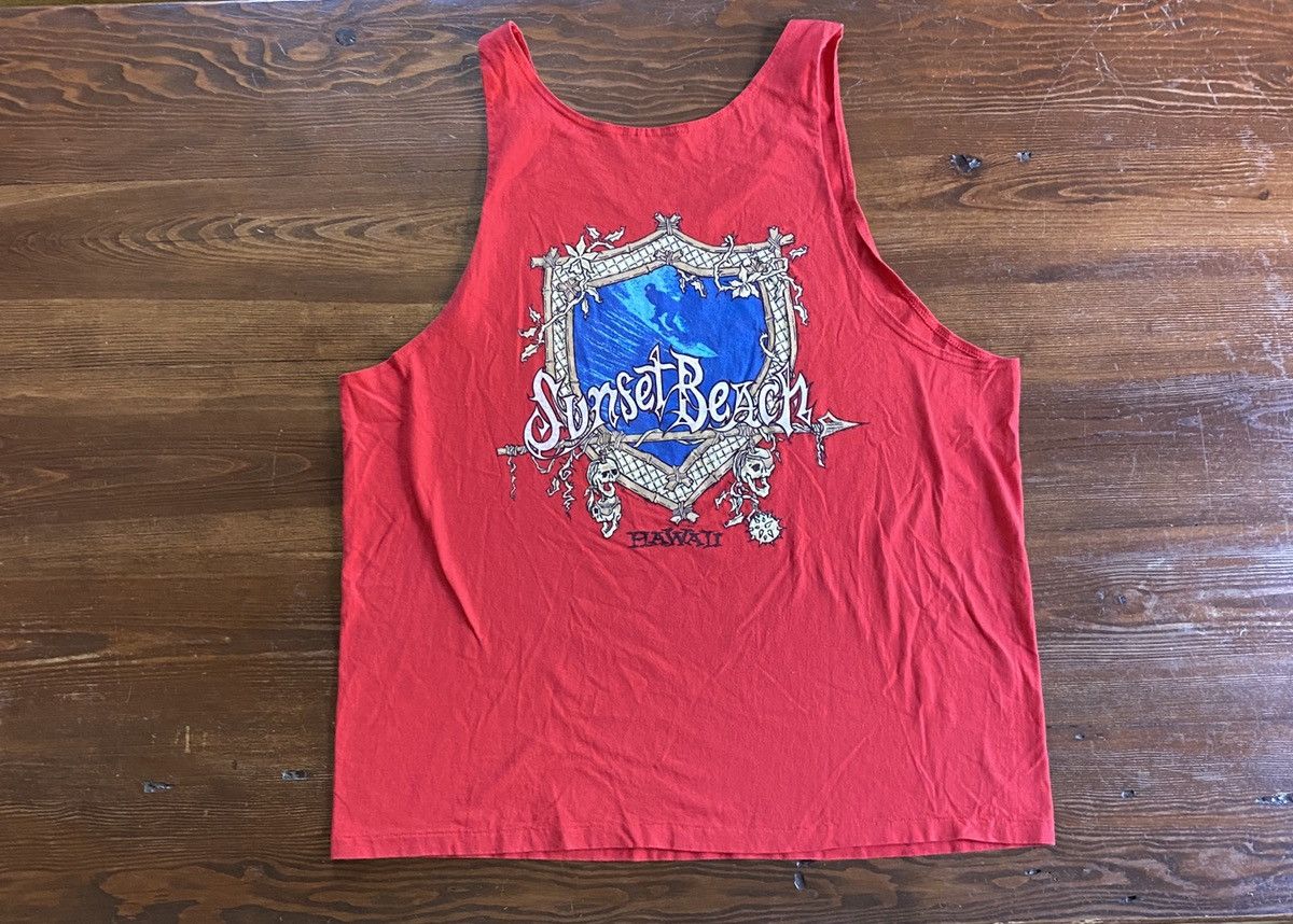 Hanes × Vintage Vintage 90’s Sunset Beach Hawaii Single Stitch Tank Size US XL / EU 56 / 4 - 1 Thumbnail
