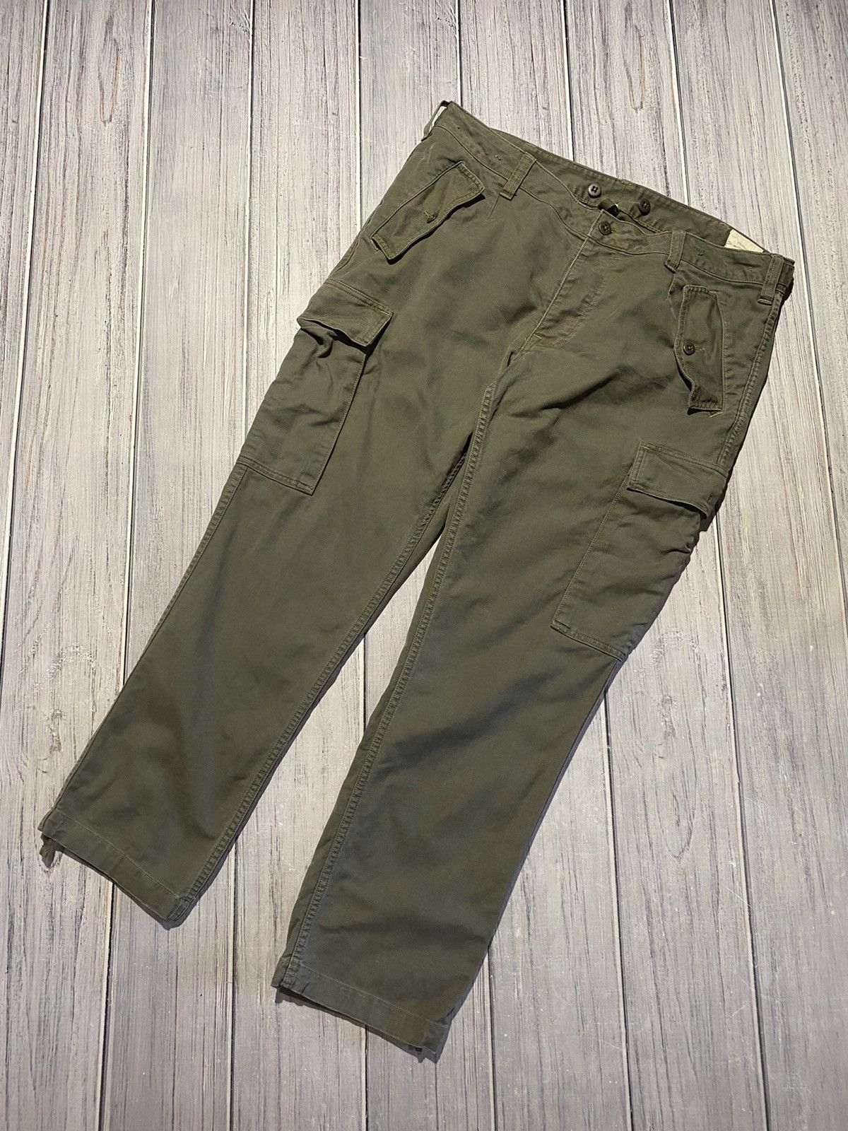 image of Vintage Denim And Supply Ralph Laurent Cargo Pants Army in Green, Men's (Size 38)