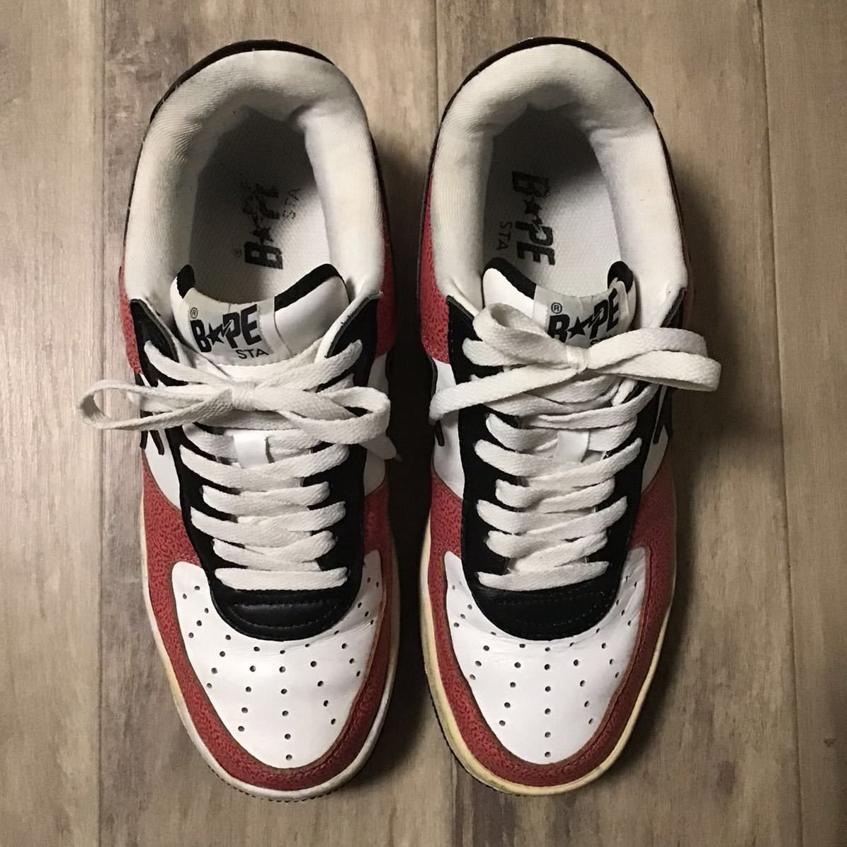 Bape Leather BAPESTA sneakers Red a bathing ape BAPE STA Size US 10 / EU 43 - 4 Thumbnail