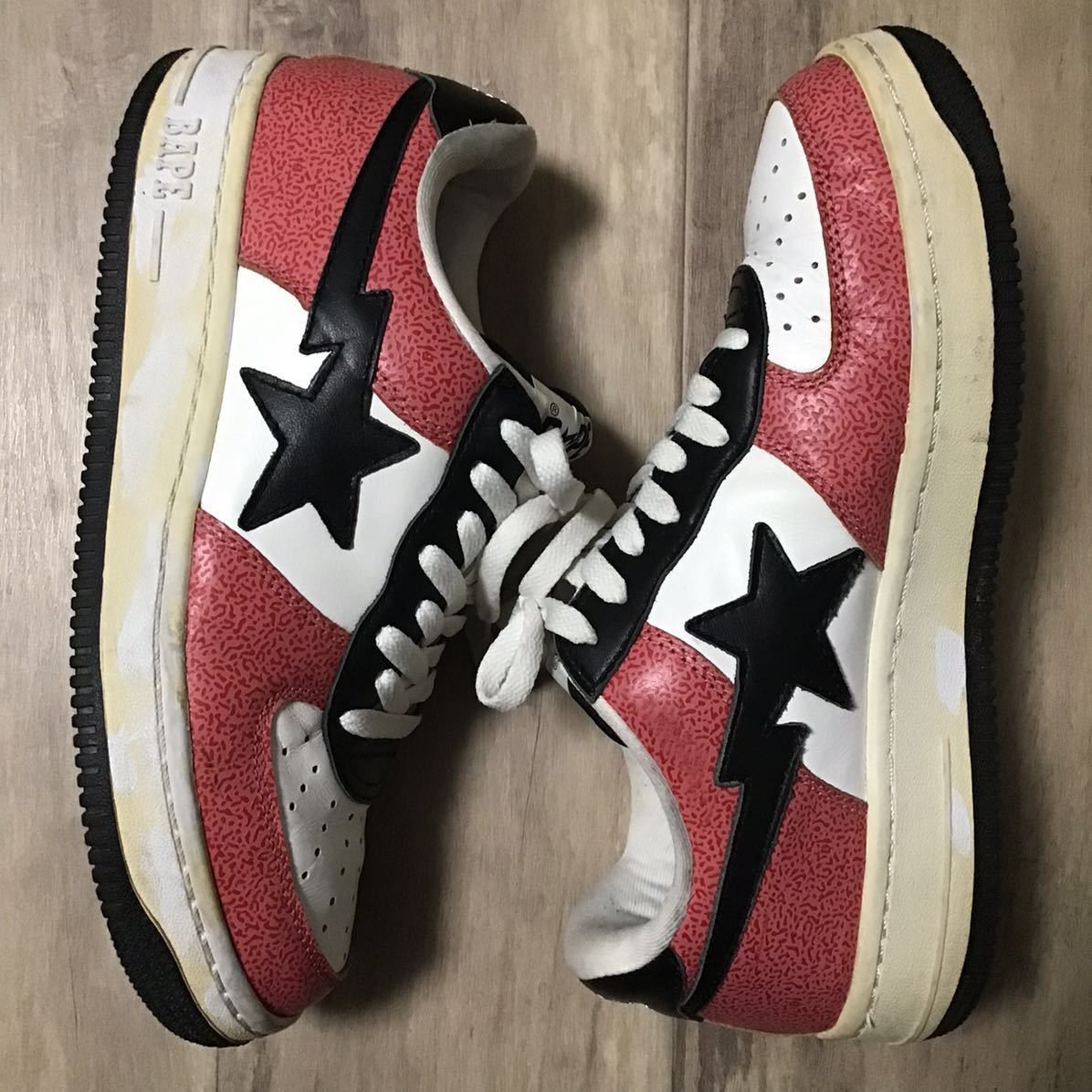 Bape Leather BAPESTA sneakers Red a bathing ape BAPE STA Size US 10 / EU 43 - 3 Thumbnail