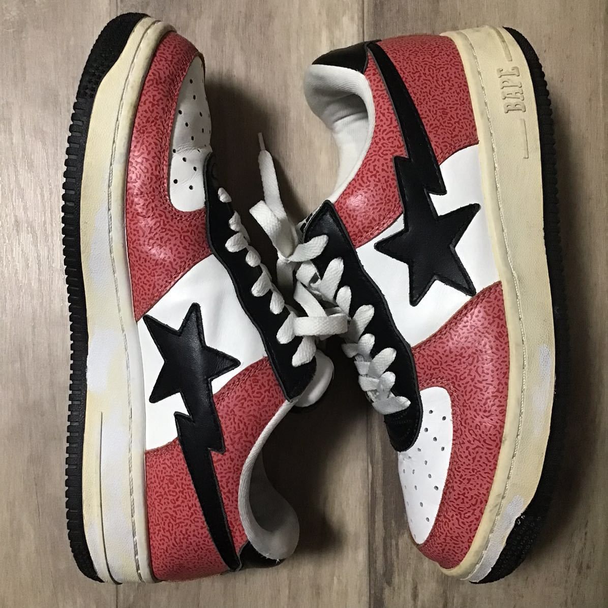 Bape Leather BAPESTA sneakers Red a bathing ape BAPE STA Size US 10 / EU 43 - 2 Thumbnail