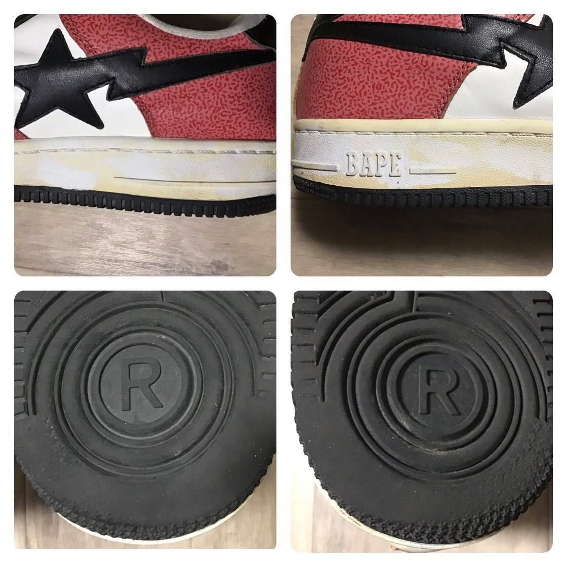 Bape Leather BAPESTA sneakers Red a bathing ape BAPE STA Size US 10 / EU 43 - 8 Thumbnail