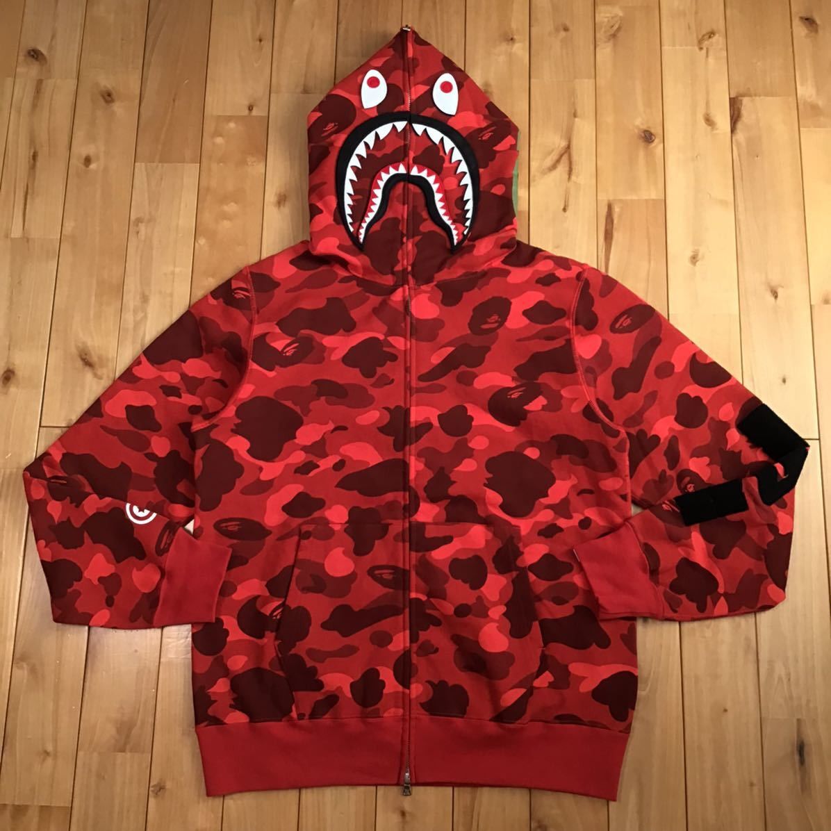 Bape BAPE DETACHABLE shark full zip hoodie red camo Size US XL / EU 56 / 4 - 2 Thumbnail