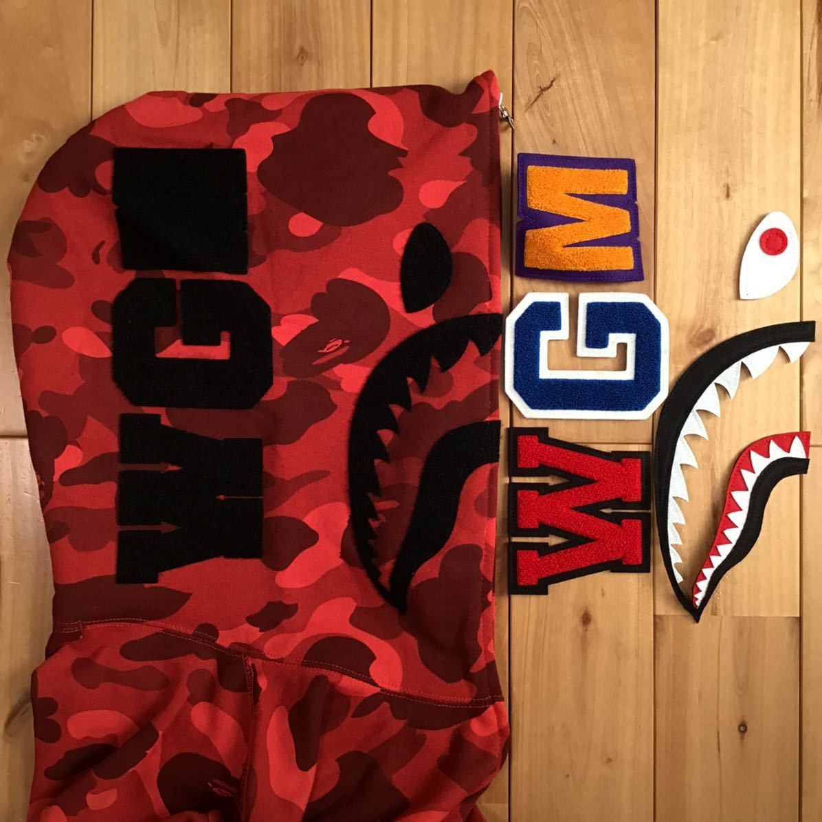 Bape BAPE DETACHABLE shark full zip hoodie red camo Size US XL / EU 56 / 4 - 4 Thumbnail