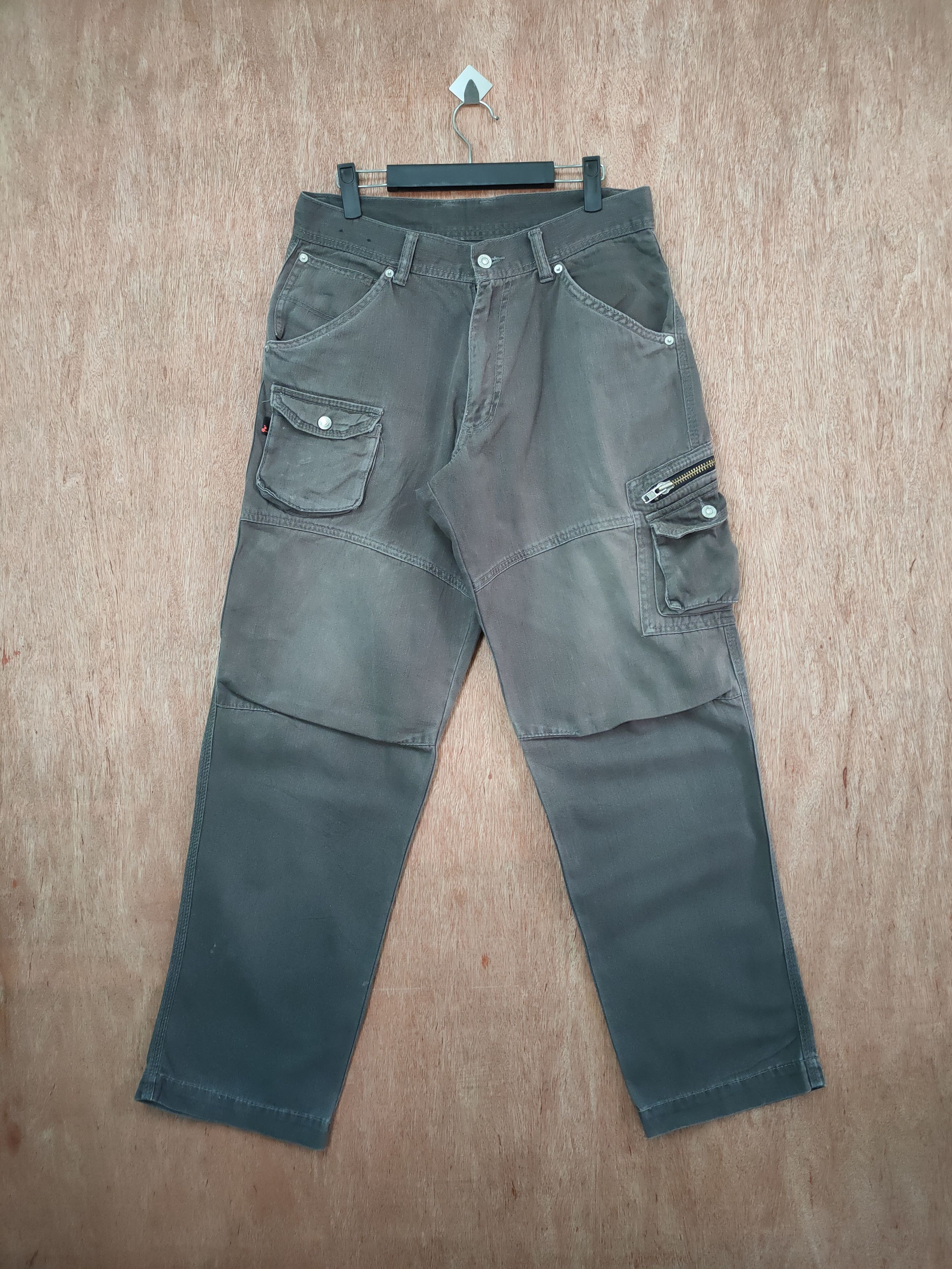 image of 10 Pocket Faded Vintage Cargo Pants in Faded Black, Men's (Size 32)