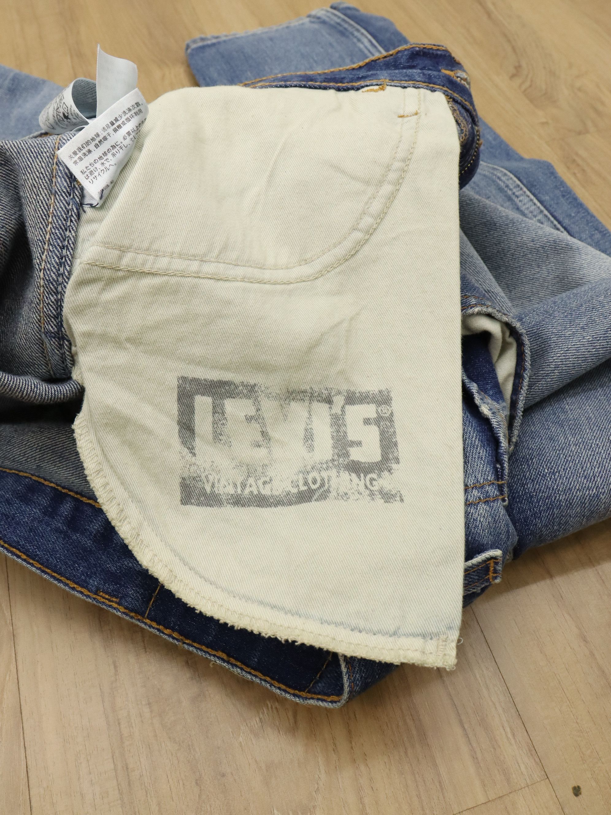 Levi's Vintage Clothing LVC 1969 60s BIG E Model Corn Denim 606 Slim Fit Distressed Size US 31 - 24 Thumbnail