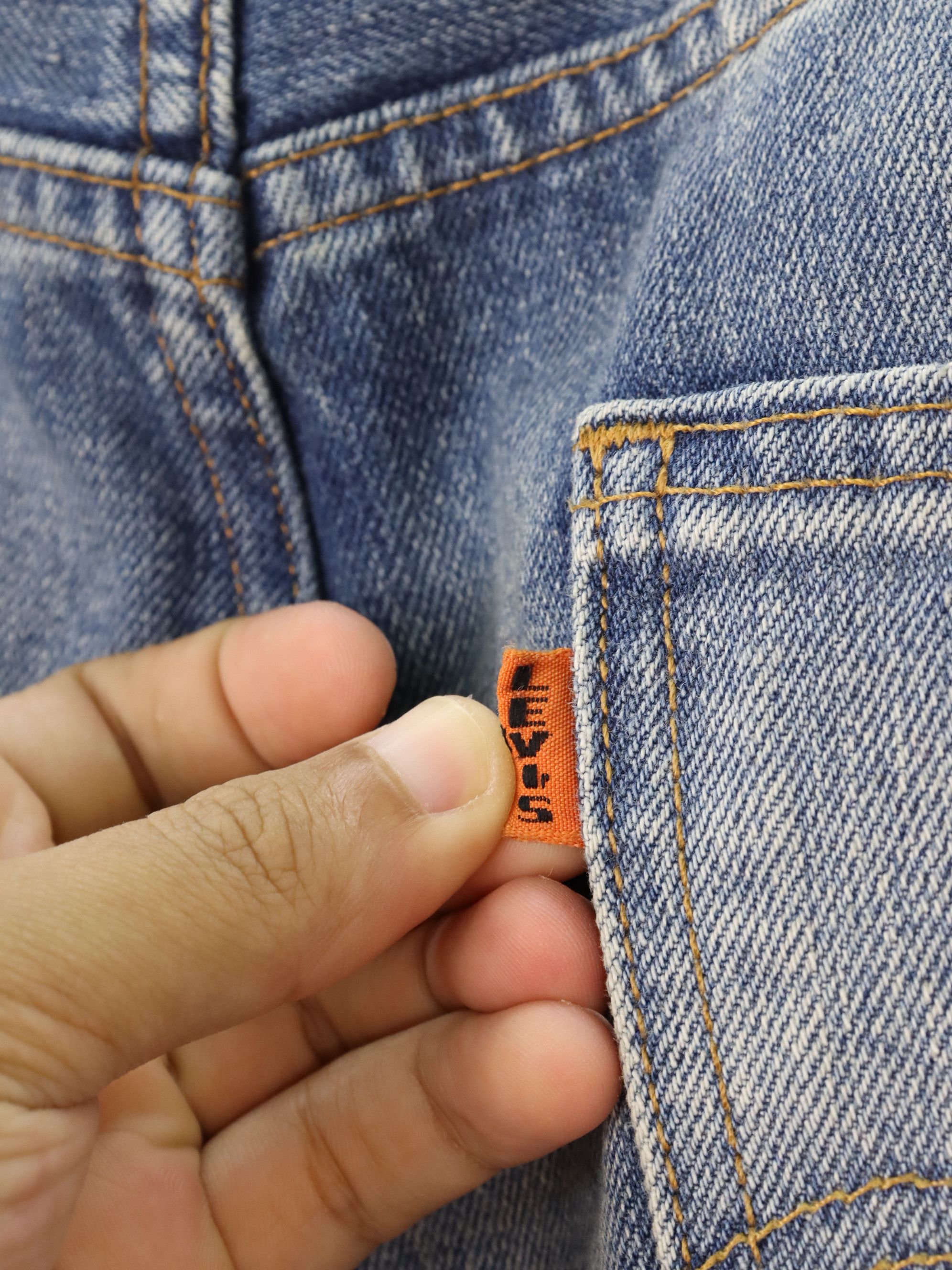 Levi's Vintage Clothing LVC 1969 60s BIG E Model Corn Denim 606 Slim Fit Distressed Size US 31 - 14 Thumbnail