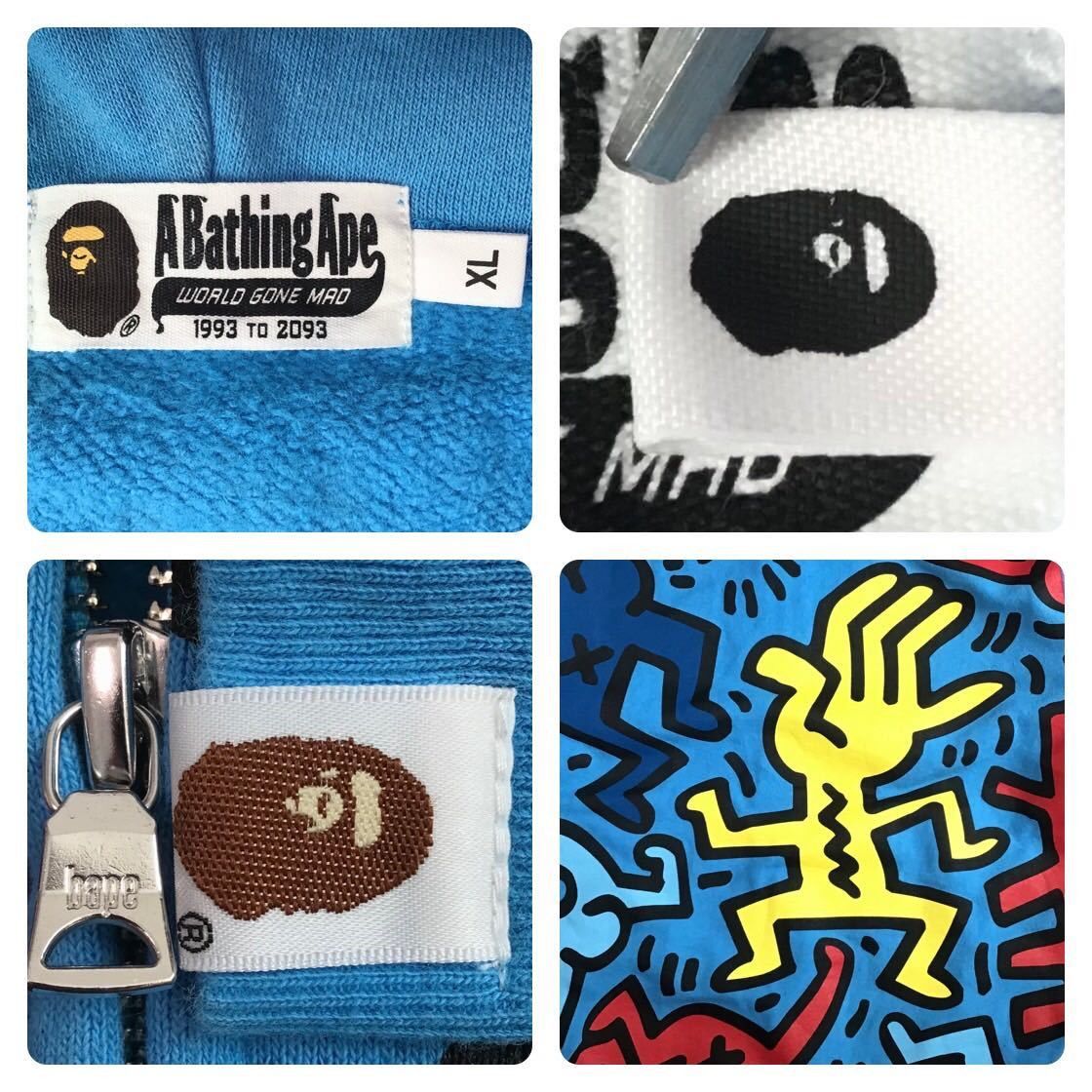 Bape × Keith Haring BAPE × Keith Haring Shark full zip hoodie Blue Size US XL / EU 56 / 4 - 8 Thumbnail