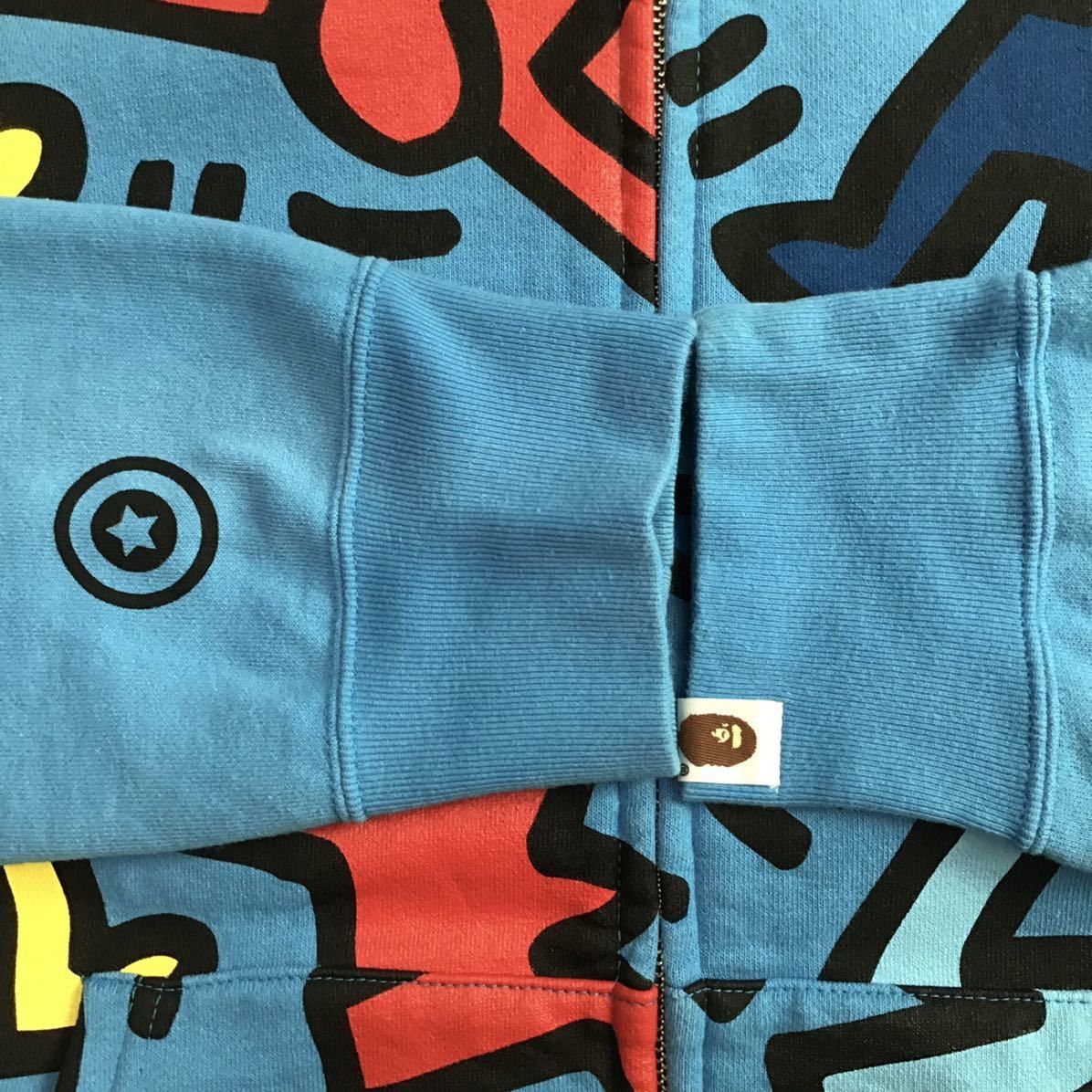 Bape × Keith Haring BAPE × Keith Haring Shark full zip hoodie Blue Size US XL / EU 56 / 4 - 7 Thumbnail