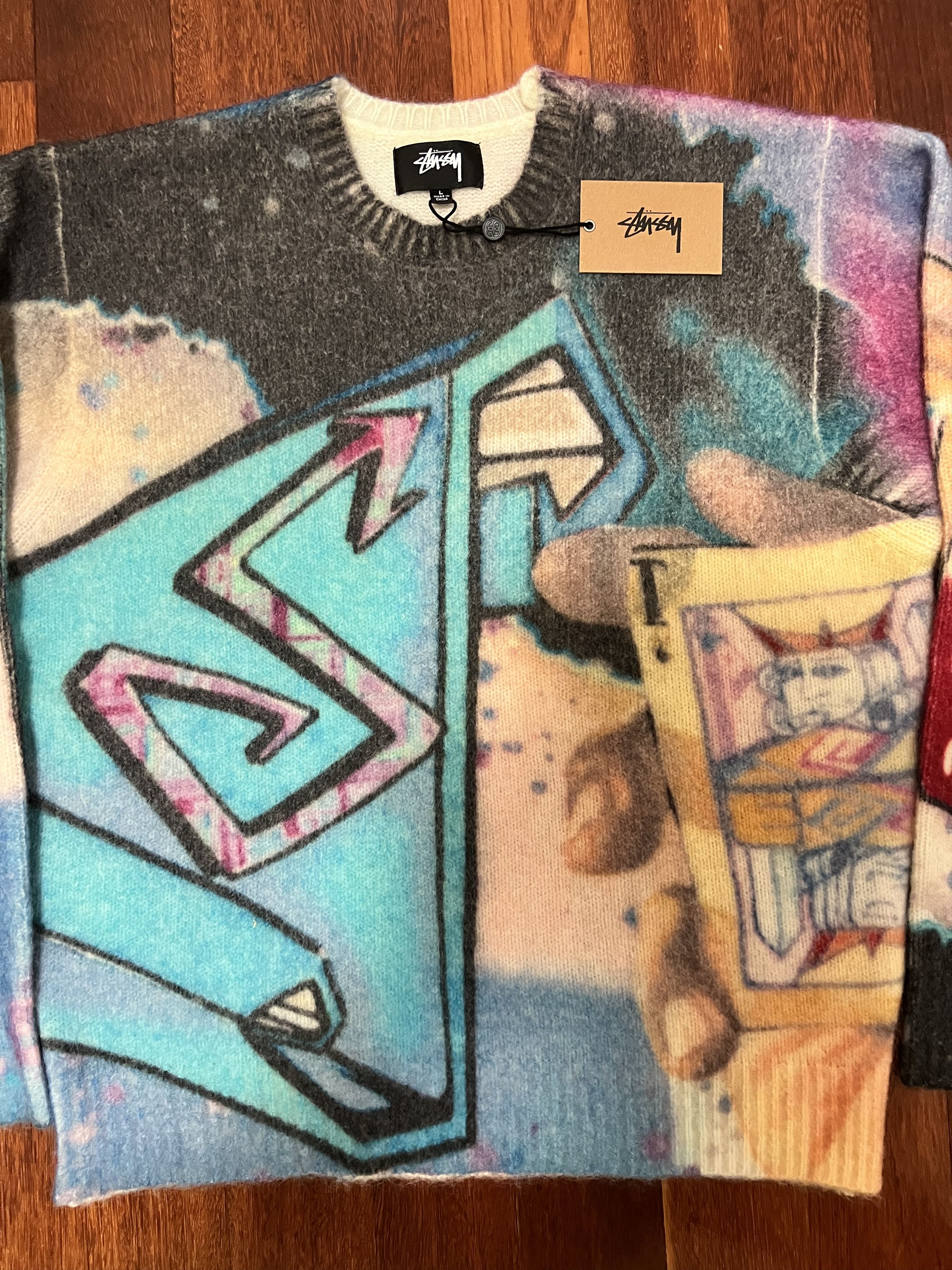 Stussy 💚 Stussy x Goldie Wool Blend Sweater Large NEW Size US L / EU 52-54 / 3 - 5 Thumbnail