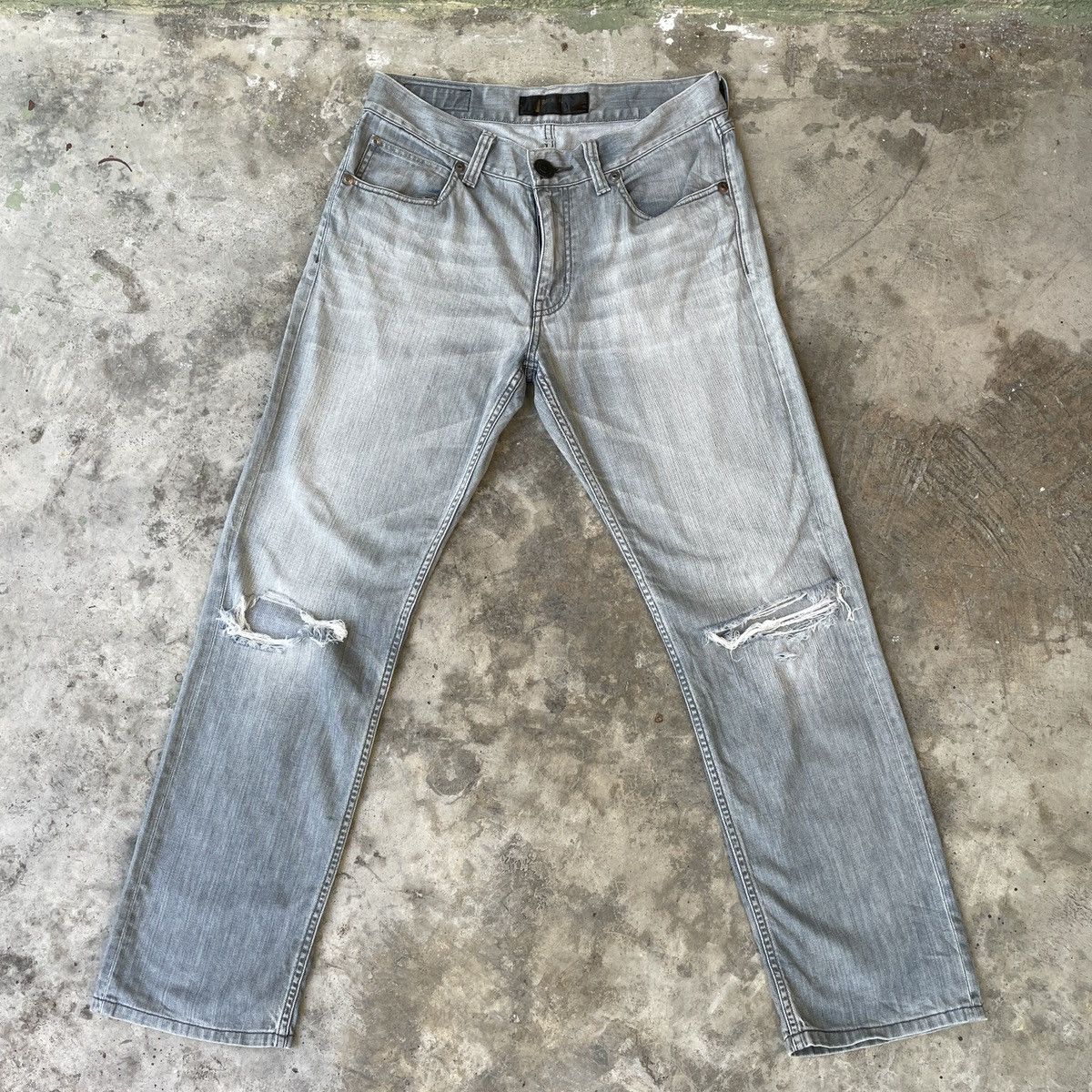 Vintage Back Number Black Label Distressed Jeans Denim Pants