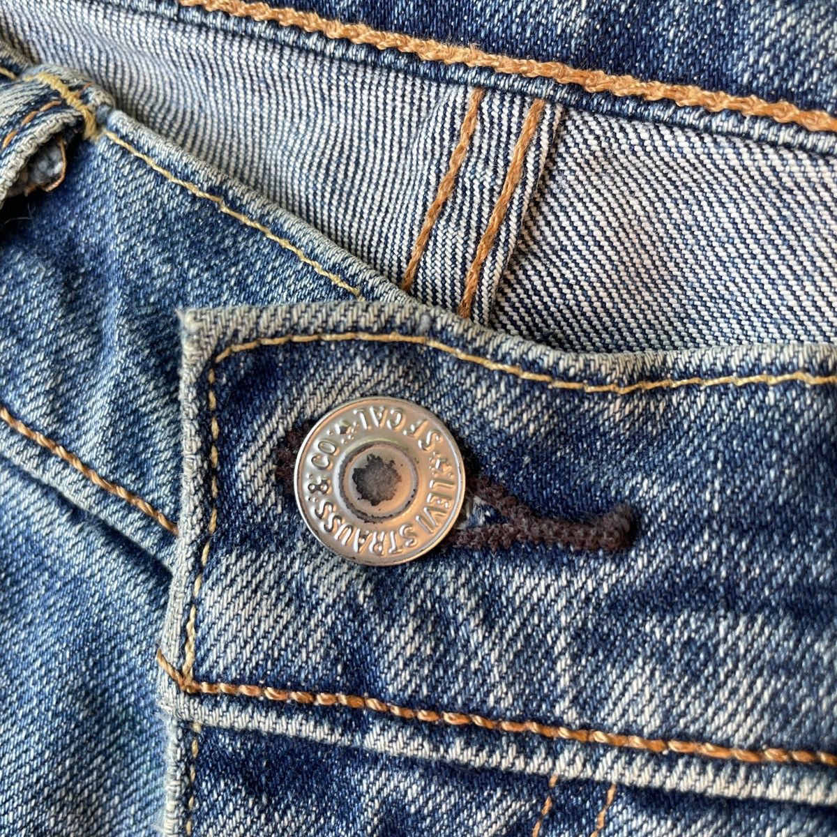 Levi's Vintage Clothing × Vintage Vtg Levi’s 513 Jeans 28x27 Levi’s 513 Distressed Denim Pants Size US 28 / EU 44 - 6 Thumbnail
