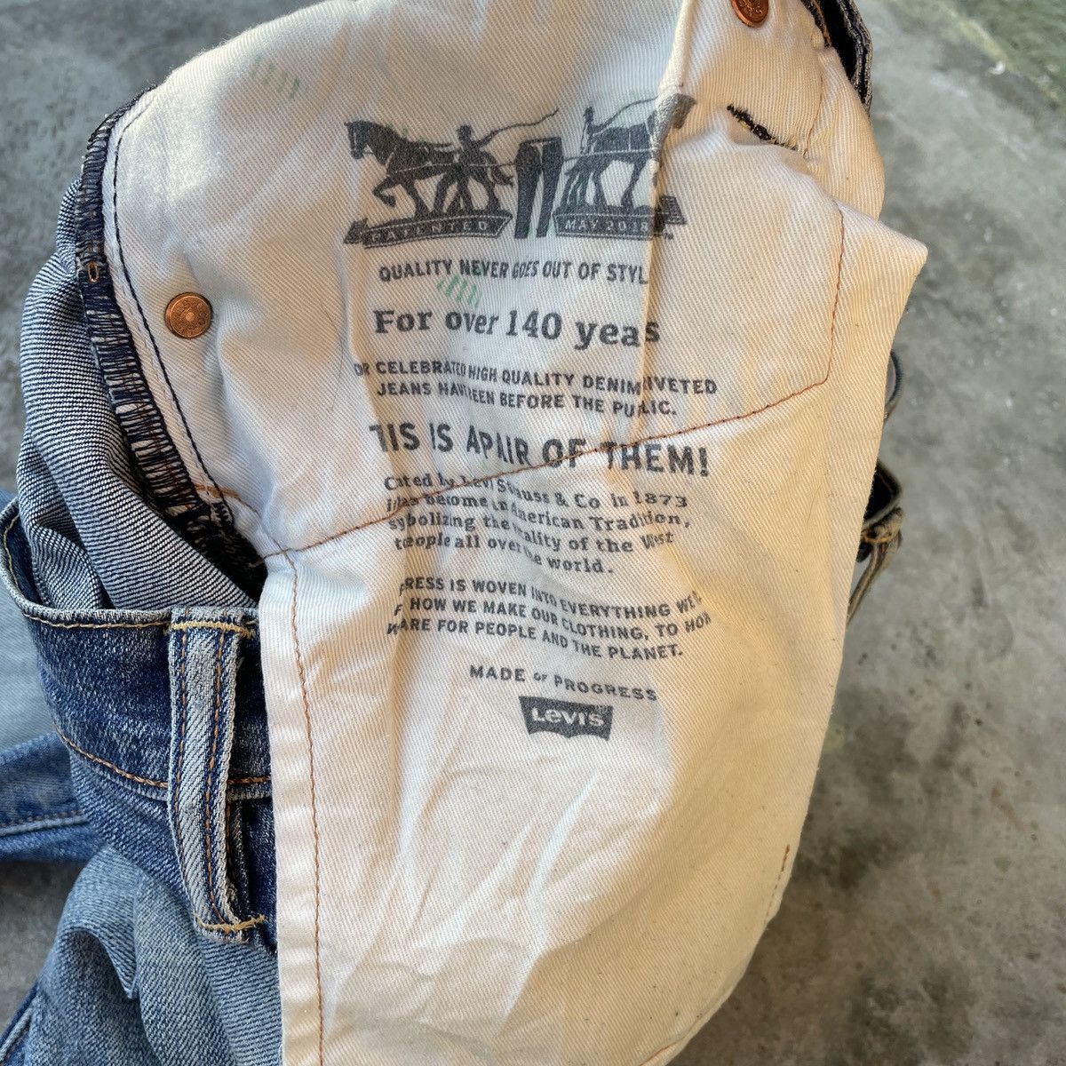 Levi's Vintage Clothing × Vintage Vtg Levi’s 513 Jeans 28x27 Levi’s 513 Distressed Denim Pants Size US 28 / EU 44 - 8 Thumbnail