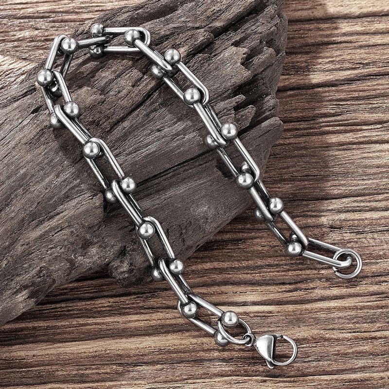 Jewelry U Shape Splicing Spherical Chain Bracelet Size ONE SIZE - 2 Thumbnail