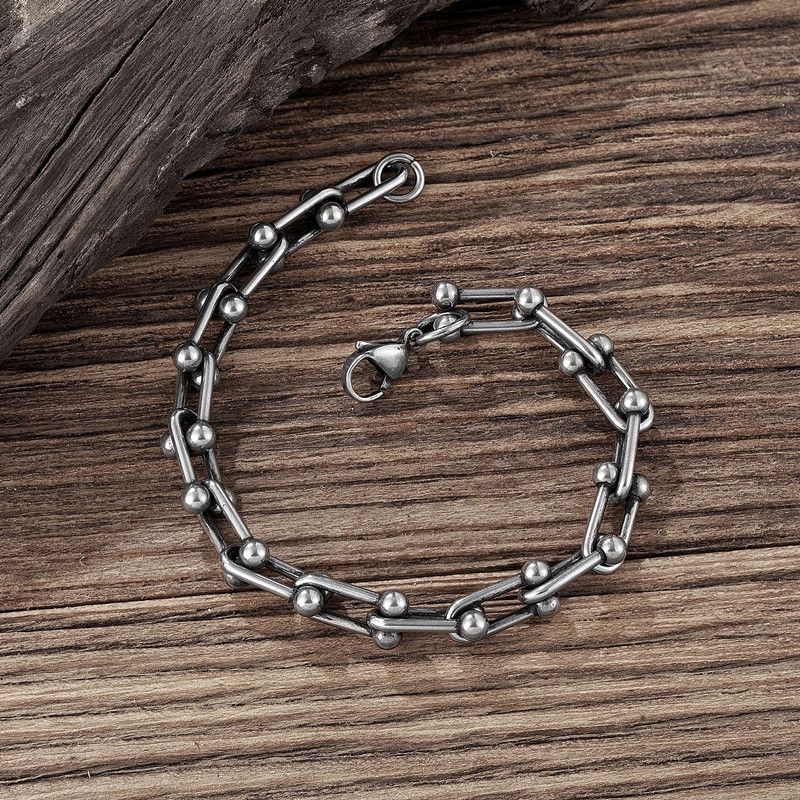 Jewelry U Shape Splicing Spherical Chain Bracelet Size ONE SIZE - 1 Thumbnail