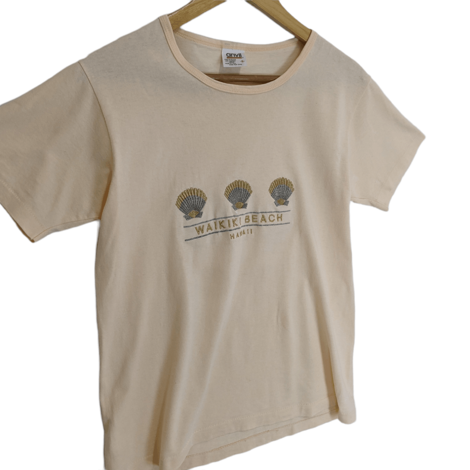 Anvil × Vintage 90's ANVIL Wakiki Beach Hawaii T-Shirt Single Stitches Size S / US 4 / IT 40 - 3 Thumbnail