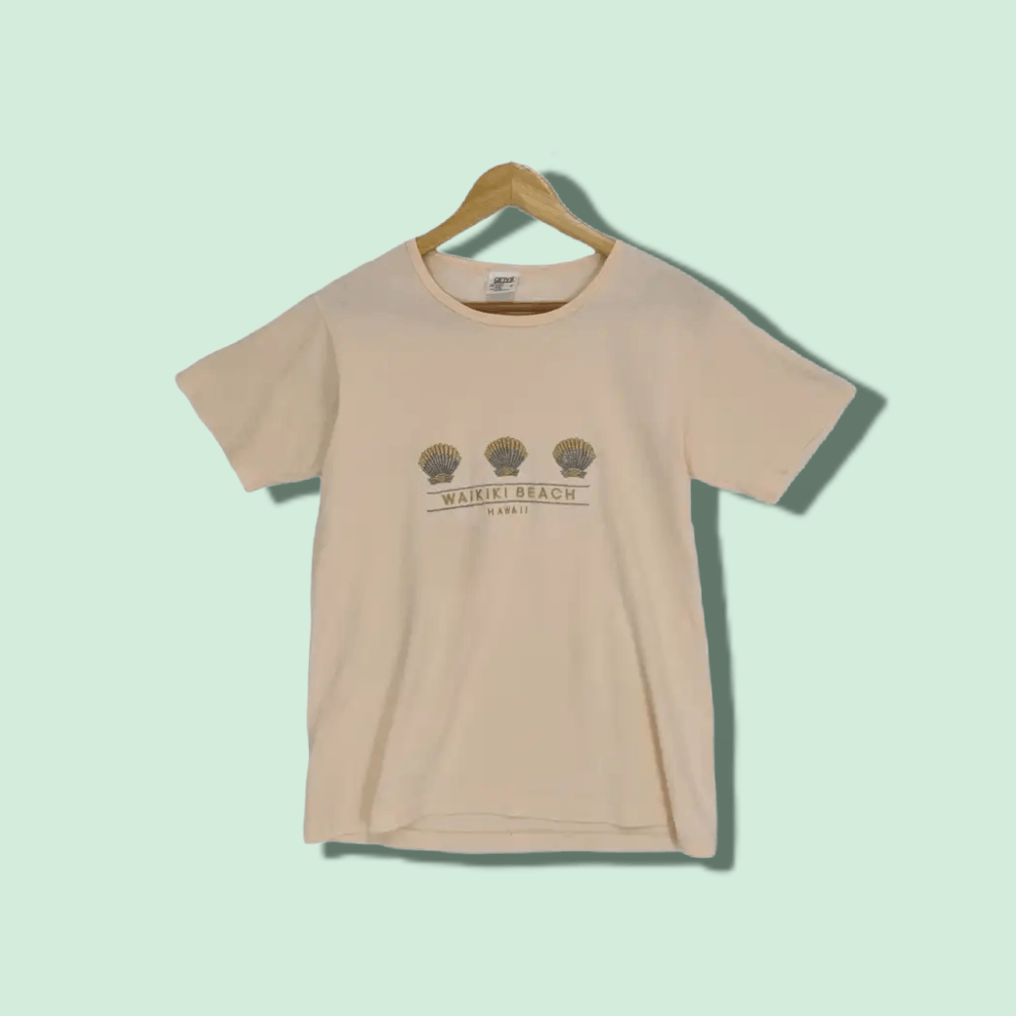 Anvil × Vintage 90's ANVIL Wakiki Beach Hawaii T-Shirt Single Stitches Size S / US 4 / IT 40 - 1 Thumbnail