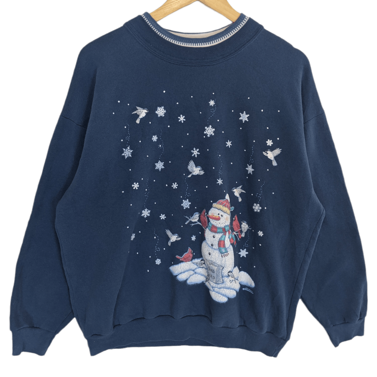 American Apparel 2000's MORNING SUN Christmas Snowman New Year Eve Sweatshirt Size XL / US 12-14 / IT 48-50 - 2 Thumbnail