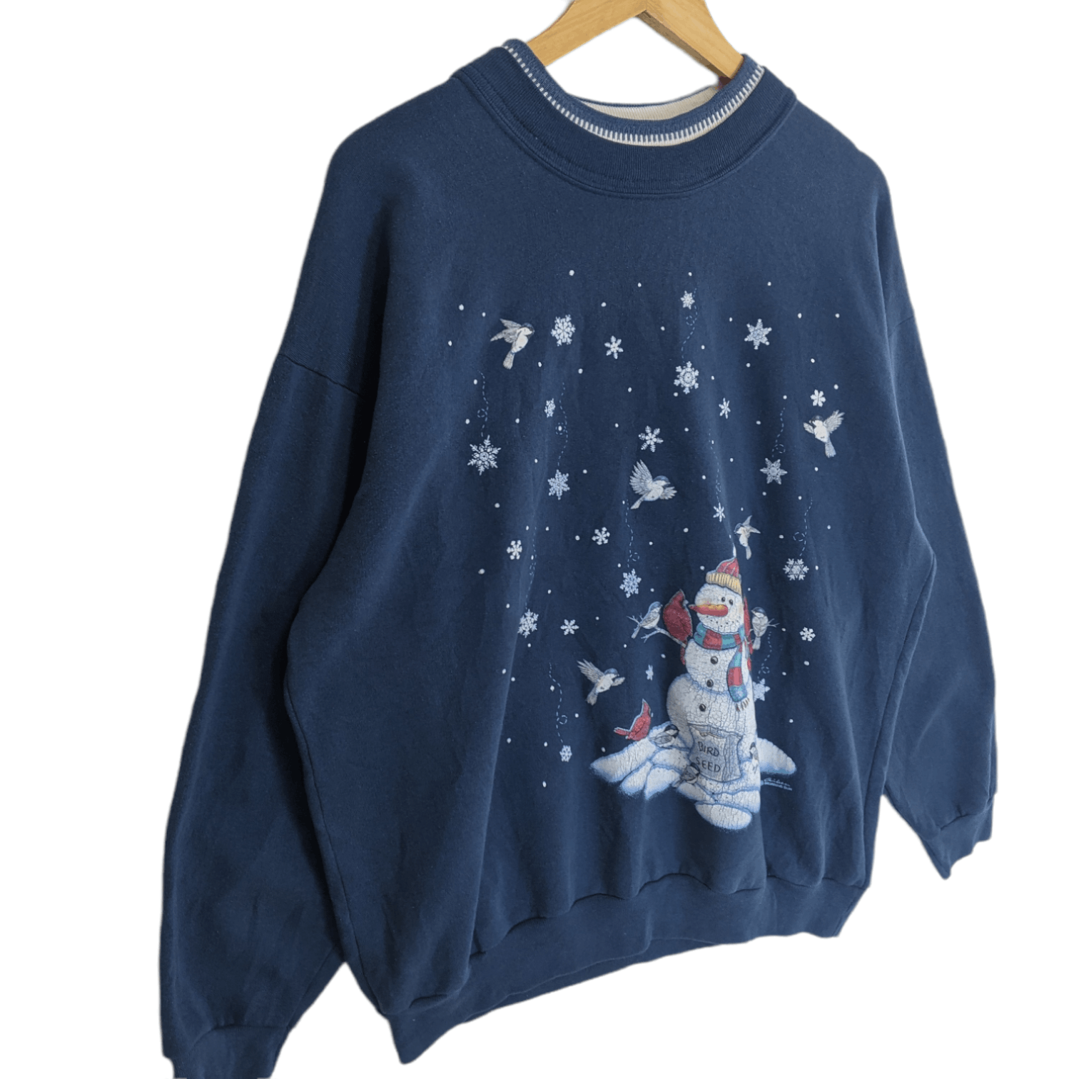 American Apparel 2000's MORNING SUN Christmas Snowman New Year Eve Sweatshirt Size XL / US 12-14 / IT 48-50 - 3 Thumbnail