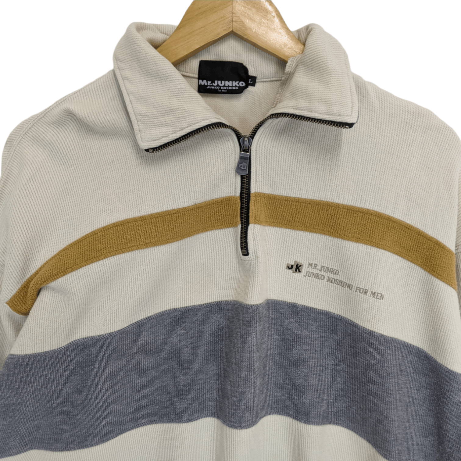 Japanese Brand × Mr. Junko MR JUNKO Koshino Multicolor Polo Jumper Sweatshirt Size US L / EU 52-54 / 3 - 4 Thumbnail
