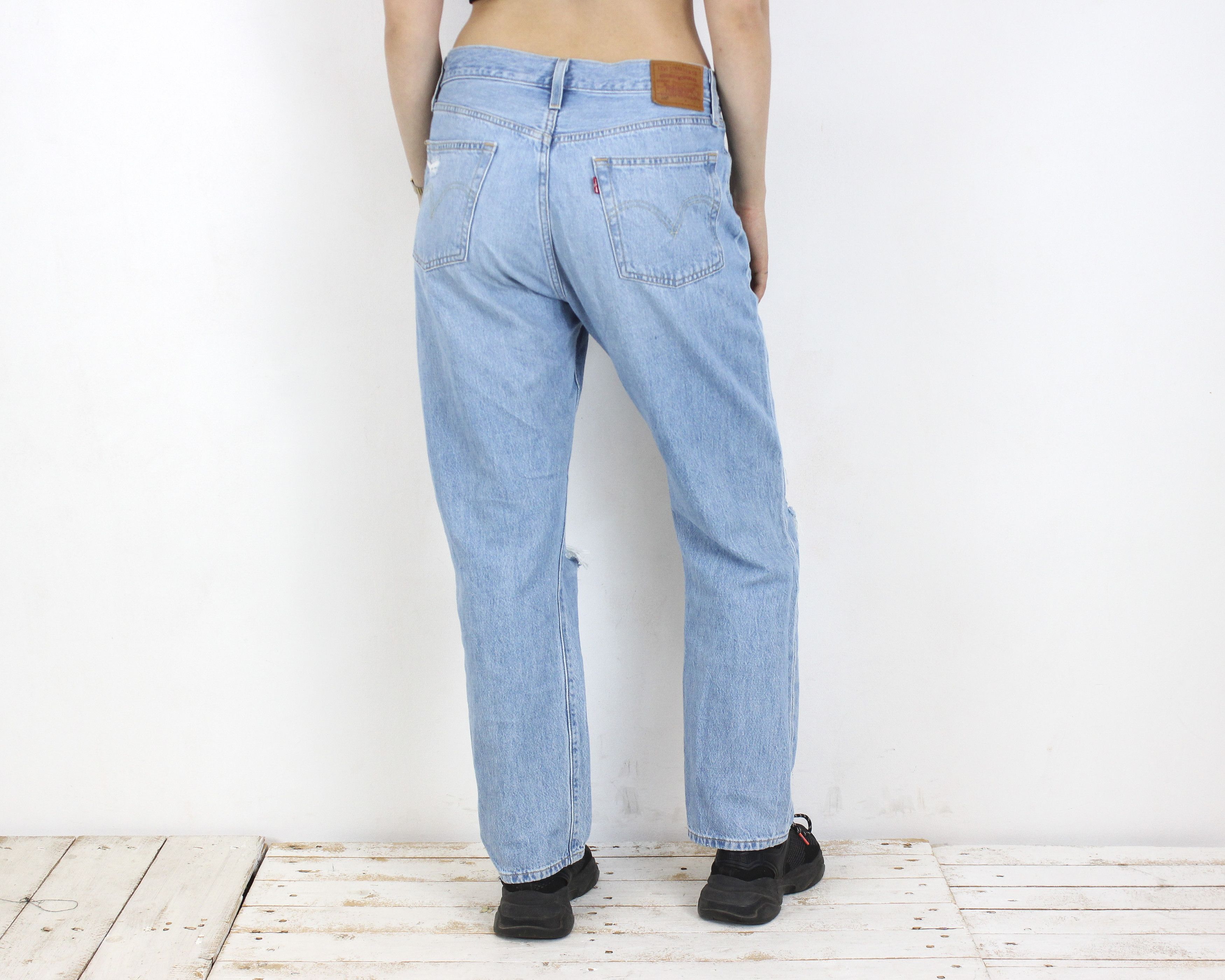 Levi's Women Jeans 501 Distressed Ripped Denim W30 L28 Trousers Size 30" / US 8 / IT 44 - 3 Thumbnail