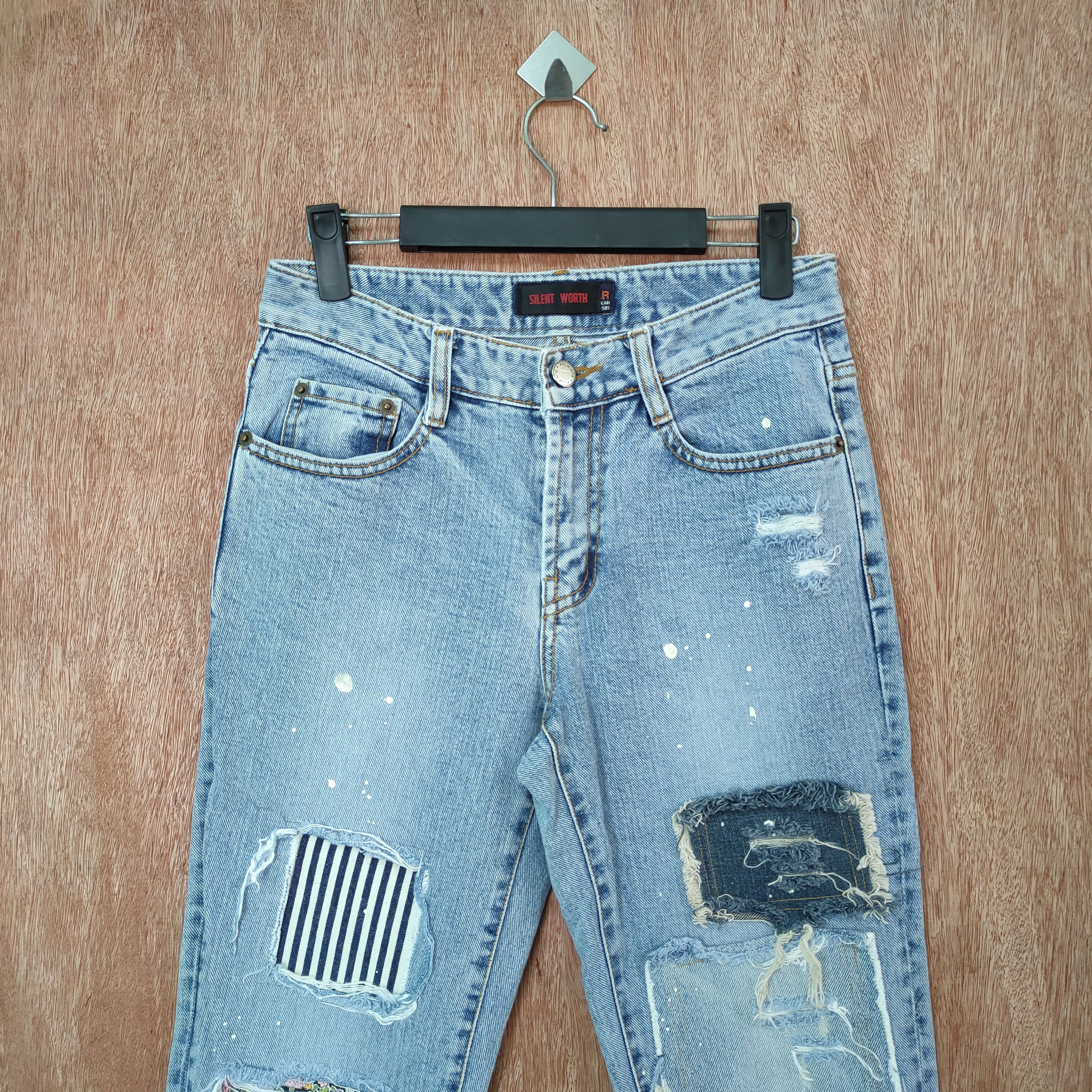 Japanese Brand VINTAGE FN JEANS PATCHWORK DISTRESSED DENIM JEAN PANTS Size US 26 / EU 42 - 4 Thumbnail