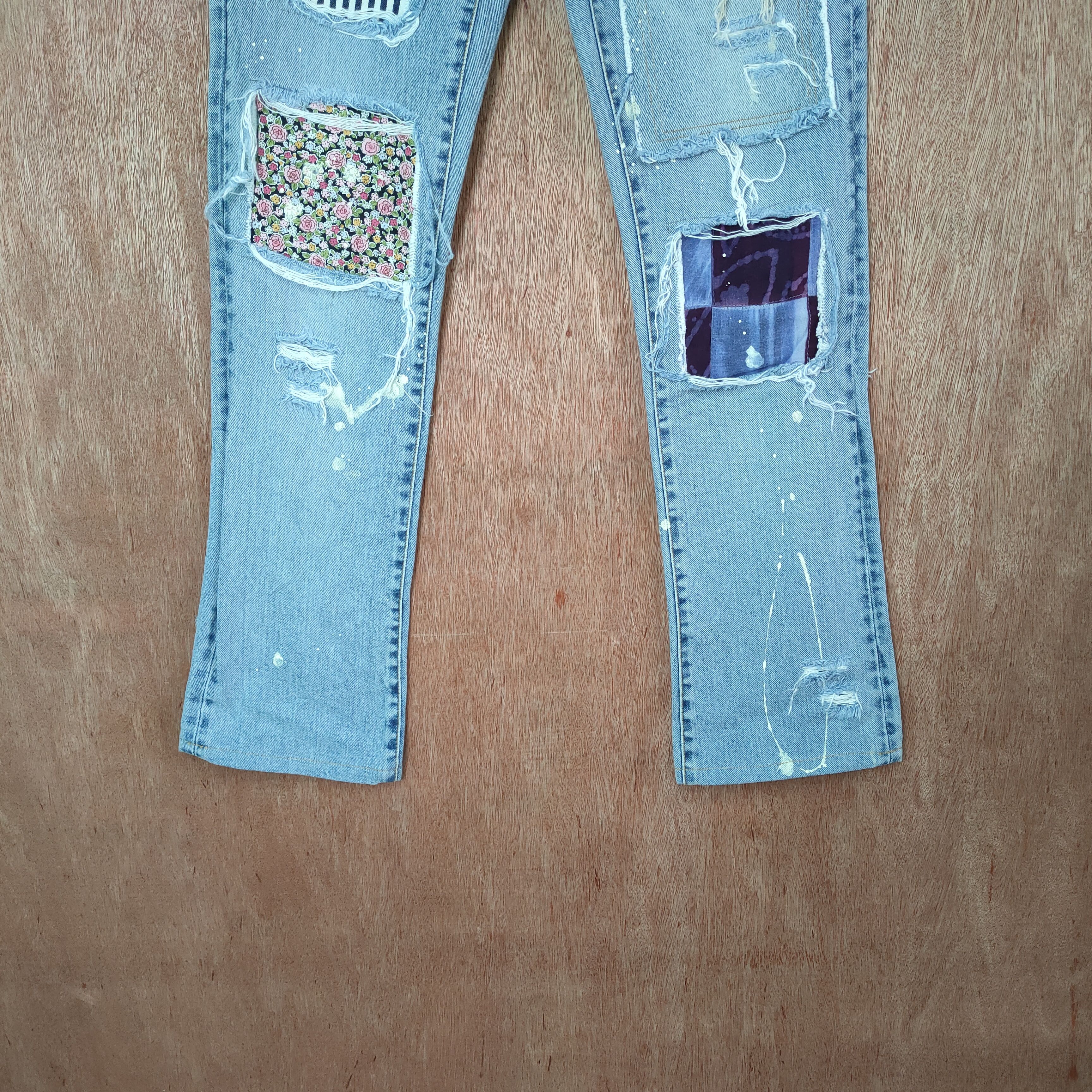 Japanese Brand VINTAGE FN JEANS PATCHWORK DISTRESSED DENIM JEAN PANTS Size US 26 / EU 42 - 5 Thumbnail