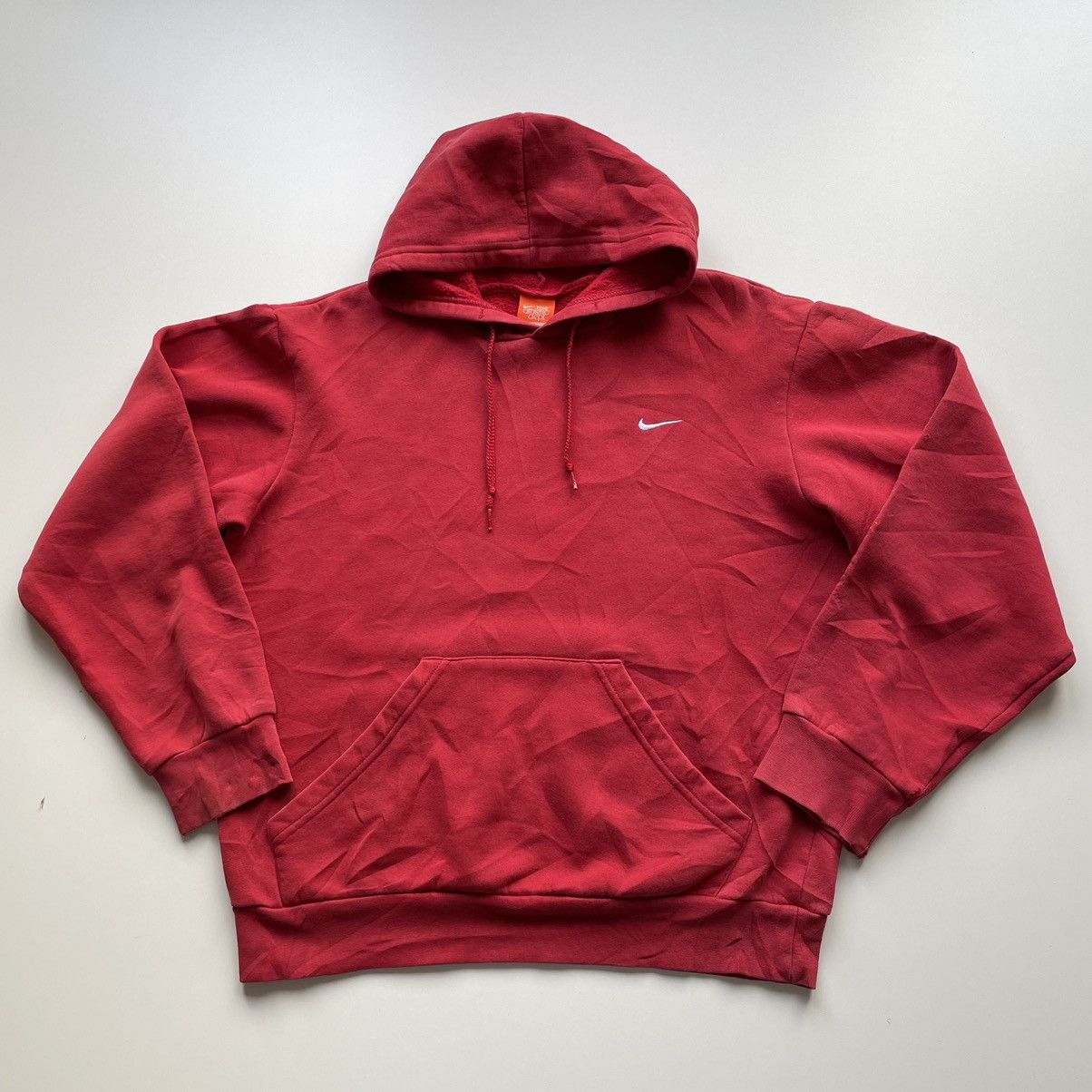 image of 2000S Nike Embroidered Swoosh Pullover Red Hoodie, Men's (Size Small)
