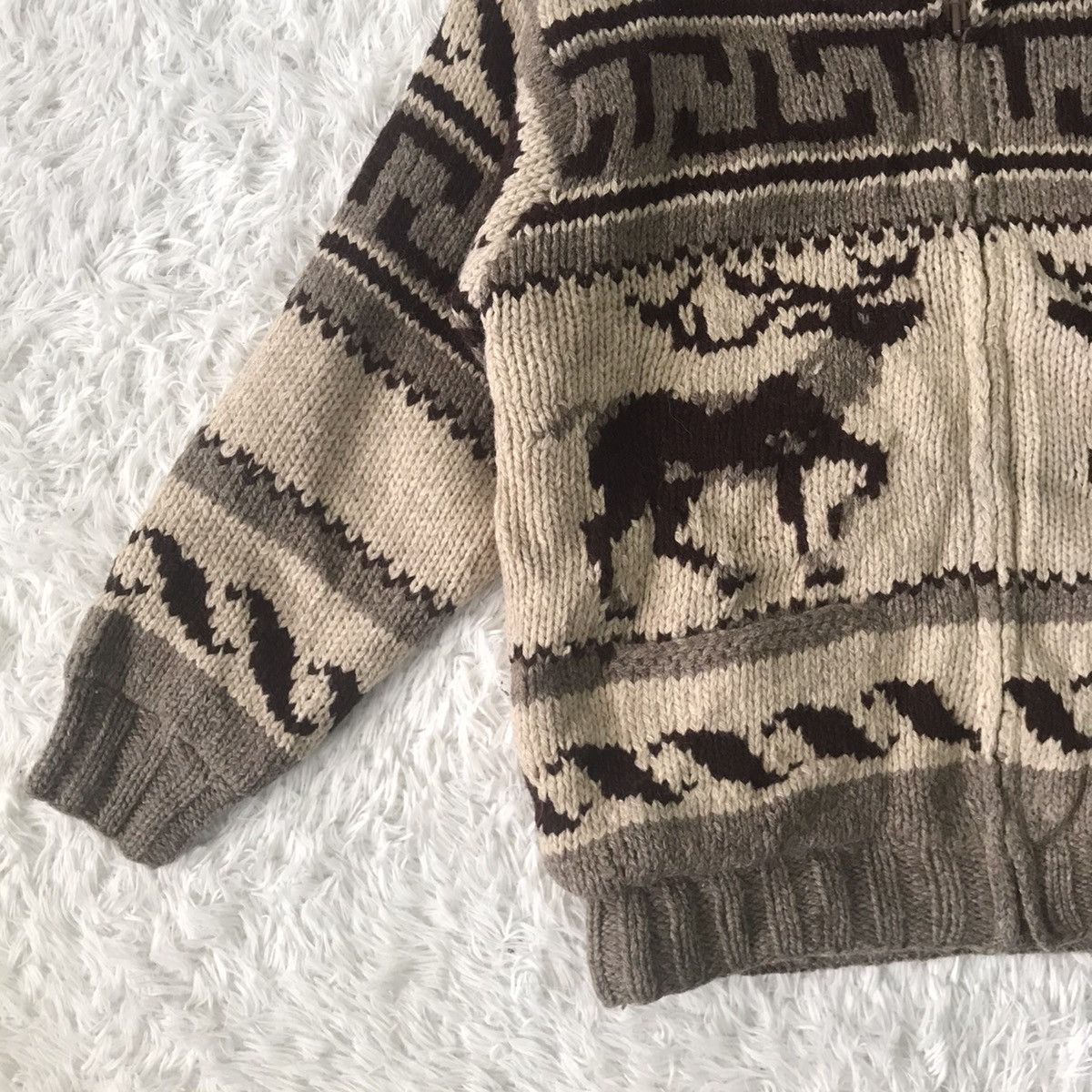 Vintage Vtg Nice Deer Print Knit Jacket University Shop Size US M / EU 48-50 / 2 - 3 Thumbnail