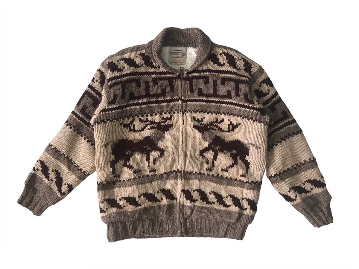 Vintage Vtg Nice Deer Print Knit Jacket University Shop Size US M / EU 48-50 / 2 - 2 Thumbnail