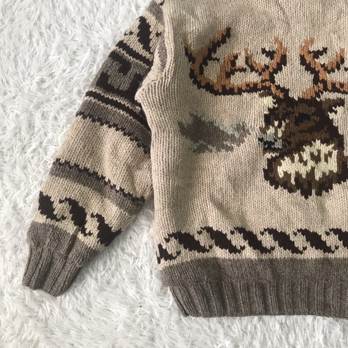 Vintage Vtg Nice Deer Print Knit Jacket University Shop Size US M / EU 48-50 / 2 - 8 Thumbnail