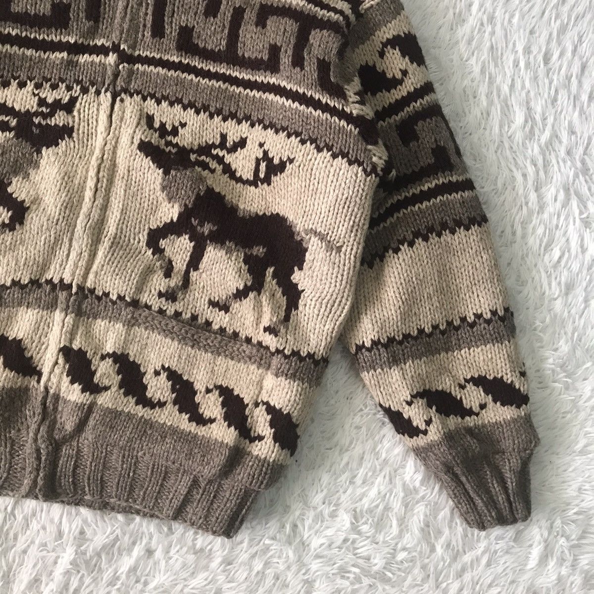 Vintage Vtg Nice Deer Print Knit Jacket University Shop Size US M / EU 48-50 / 2 - 5 Thumbnail