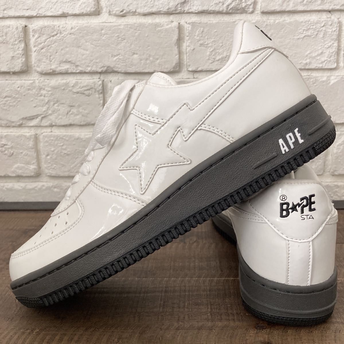 Bape BAPESTA Patent leather sneakers a bathing ape BAPE STA Size US 9.5 / EU 42-43 - 1 Thumbnail
