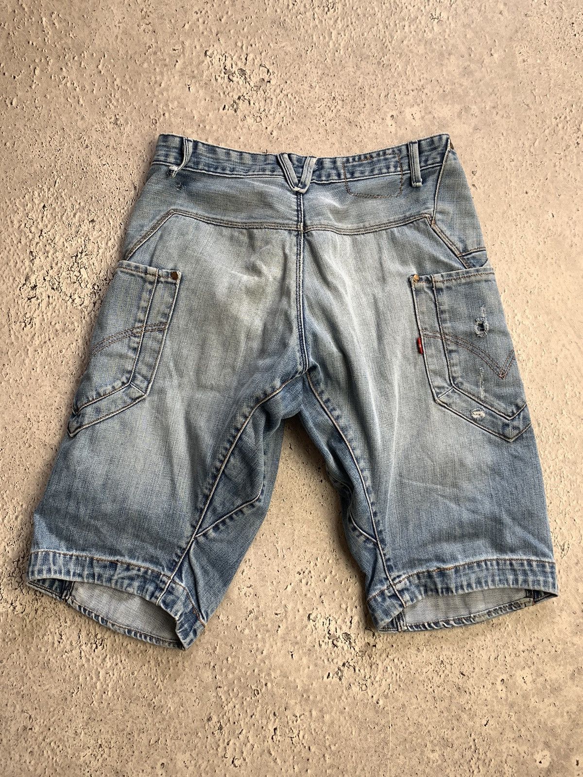 Japanese Brand Distressed Denim Cargo Shorts Levi’s Vintage Y2k shorts Size US 31 - 5 Thumbnail