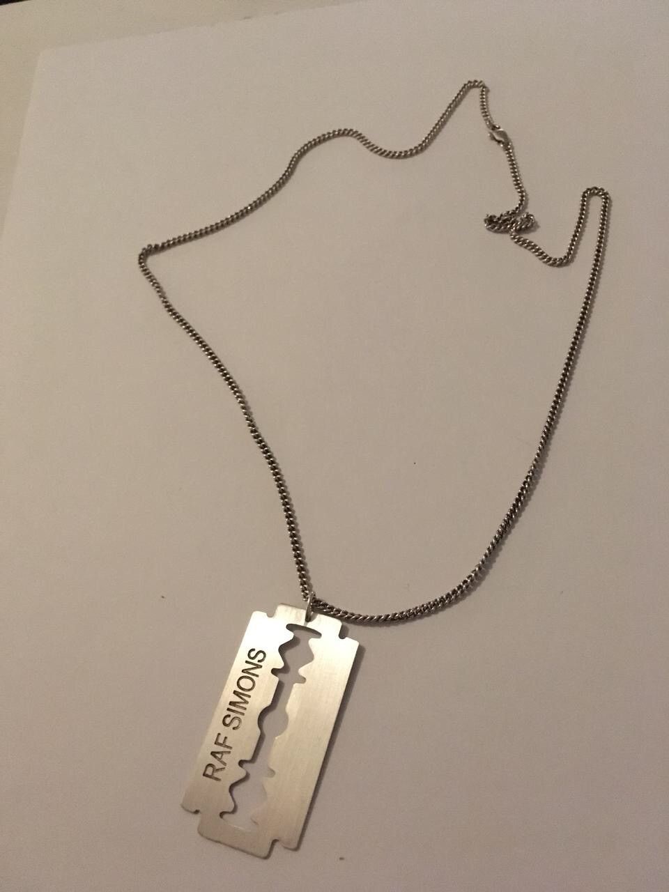 Raf Simons Silver Razor Blade necklace 2003/2004 | Grailed