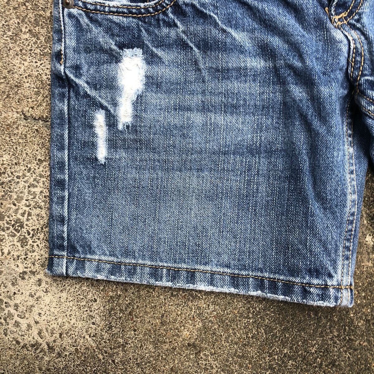 Japanese Brand 🔥Rare🔥🇯🇵Unbrand Double Waist Rips Distress Denim Shorts Pants Size 30" / US 8 / IT 44 - 4 Thumbnail