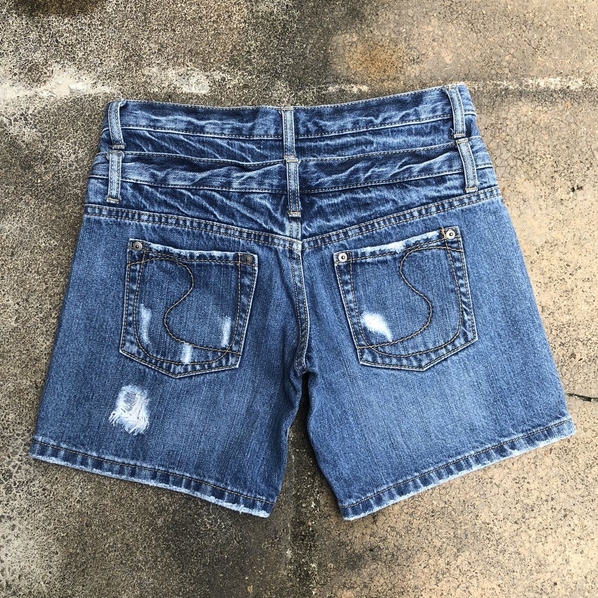 Japanese Brand 🔥Rare🔥🇯🇵Unbrand Double Waist Rips Distress Denim Shorts Pants Size 30" / US 8 / IT 44 - 2 Thumbnail