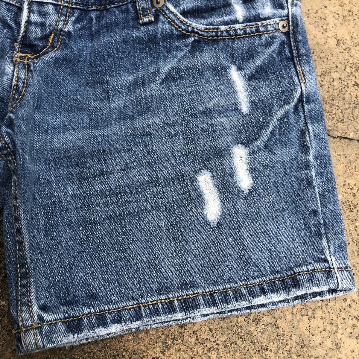 Japanese Brand 🔥Rare🔥🇯🇵Unbrand Double Waist Rips Distress Denim Shorts Pants Size 30" / US 8 / IT 44 - 5 Thumbnail