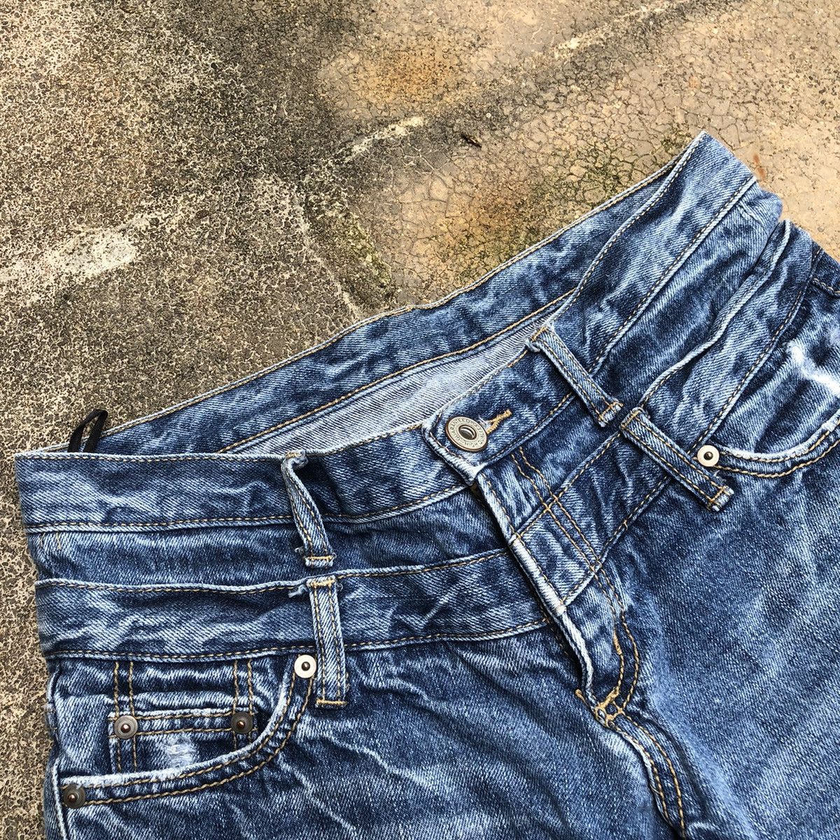 Japanese Brand 🔥Rare🔥🇯🇵Unbrand Double Waist Rips Distress Denim Shorts Pants Size 30" / US 8 / IT 44 - 8 Thumbnail