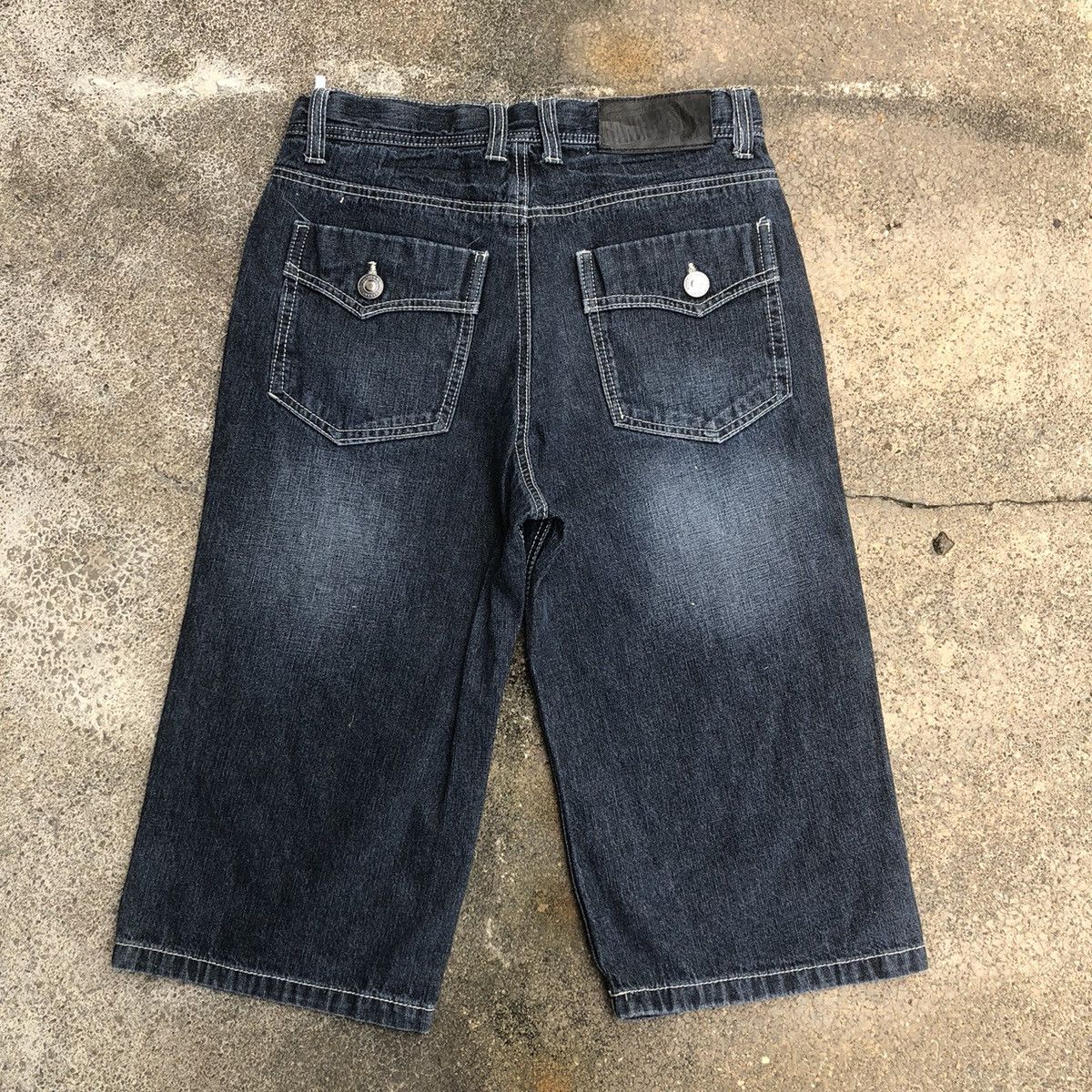 Japanese Brand 🔥Rare🔥🇯🇵Gangbuster Stoned Wash Rips Denim Shorts Pants Size US 29 - 2 Thumbnail