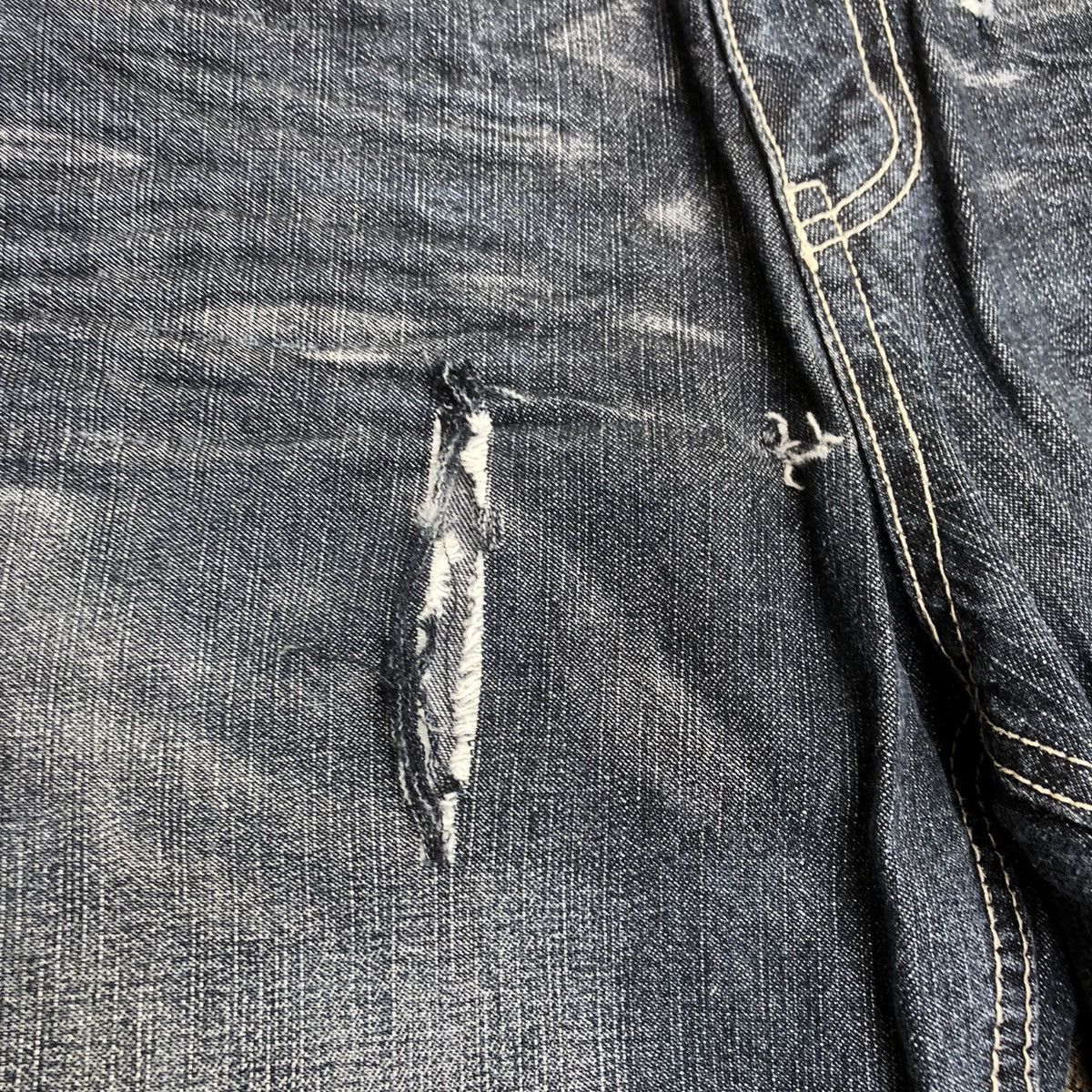 Japanese Brand 🔥Rare🔥🇯🇵Gangbuster Stoned Wash Rips Denim Shorts Pants Size US 29 - 6 Thumbnail