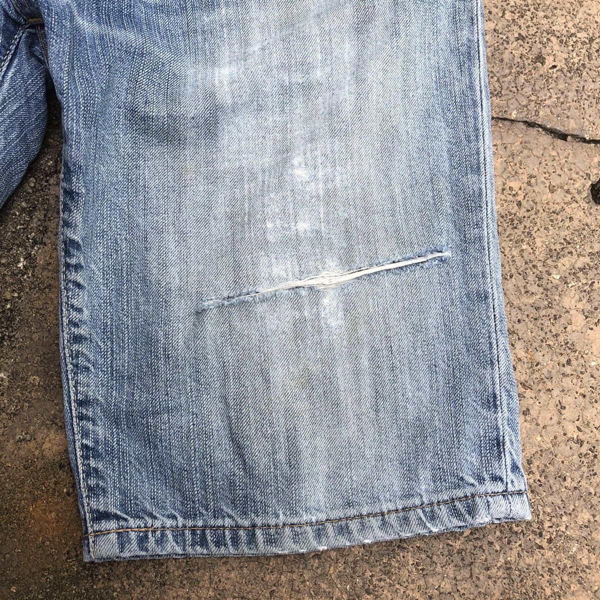 Vintage × Wrangler 🔥Rare🔥Wrangler W033 Stoned Wash Rips Distress Denim Pants Size US 29 - 5 Thumbnail