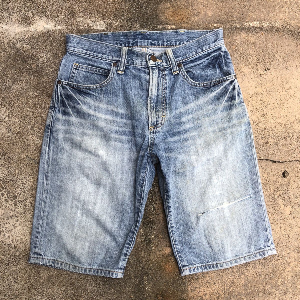 Vintage × Wrangler 🔥Rare🔥Wrangler W033 Stoned Wash Rips Distress Denim Pants Size US 29 - 1 Thumbnail