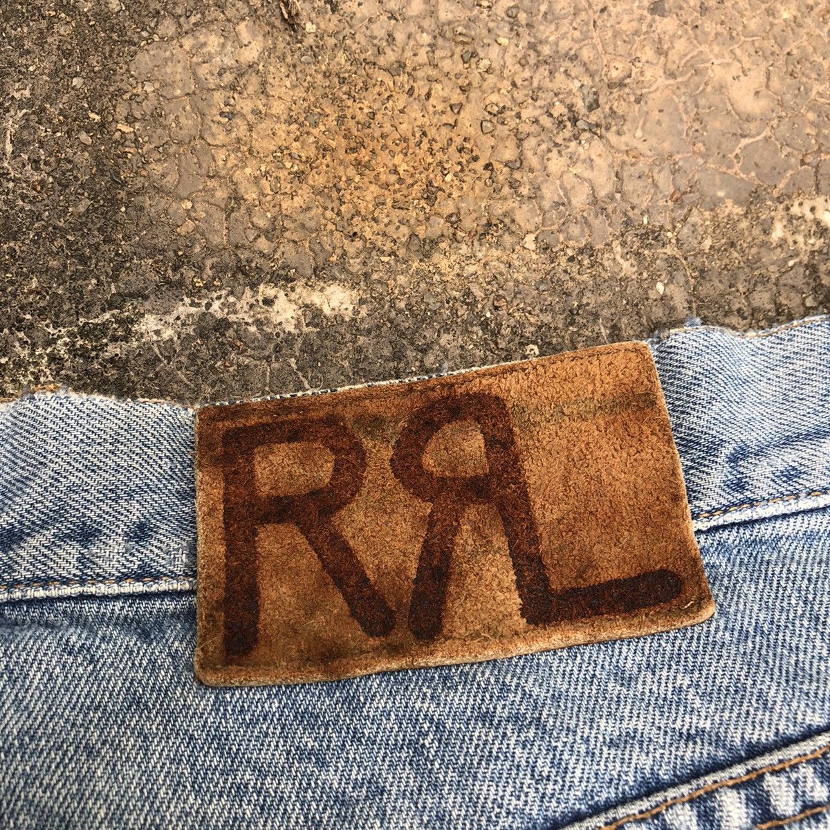 RRL Ralph Lauren × Ralph Lauren 🔥Trash🔥RRL Ralph Lauren Destroy Slay Rips Dirty Denim Pants Size US 35 - 17 Thumbnail